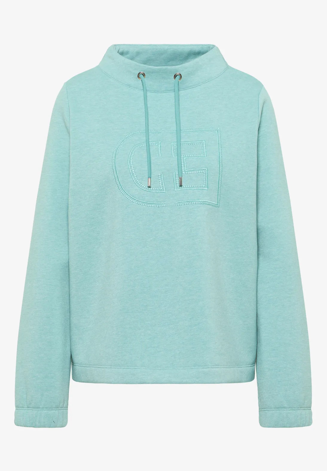 Cecil Funnel Sweatshirt In Foam Blue Melange