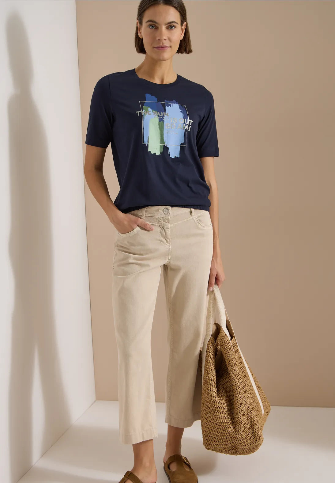 Cecil Multicoloured T-shirt In Urban Dark Blue
