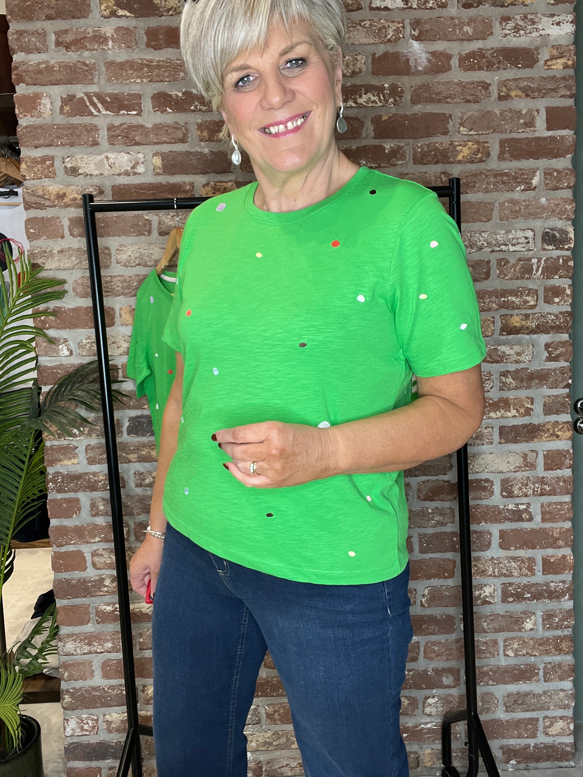 Nümph Organic Cotton spot t-shirt in green