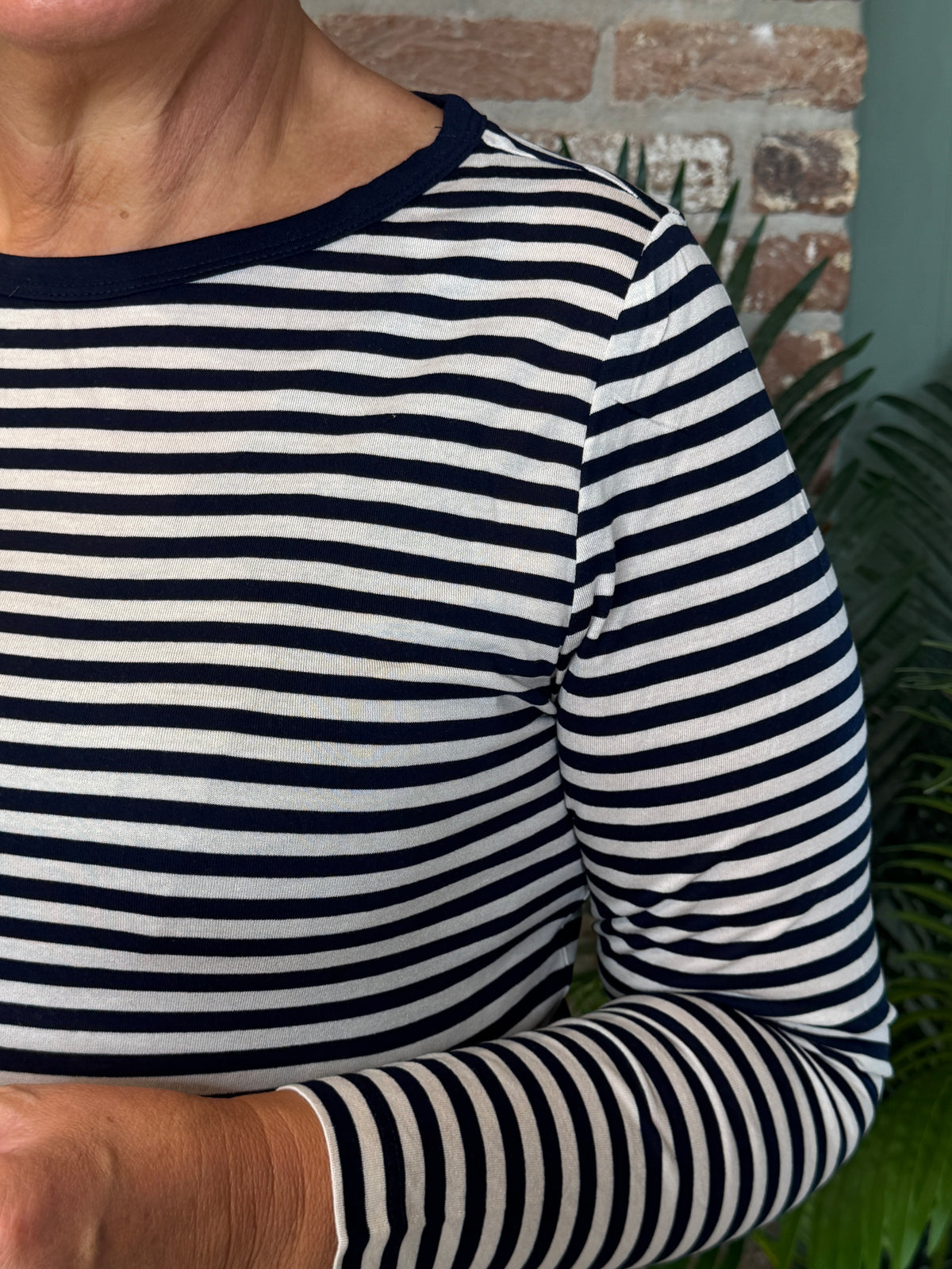 Striped top in urban dark navy
