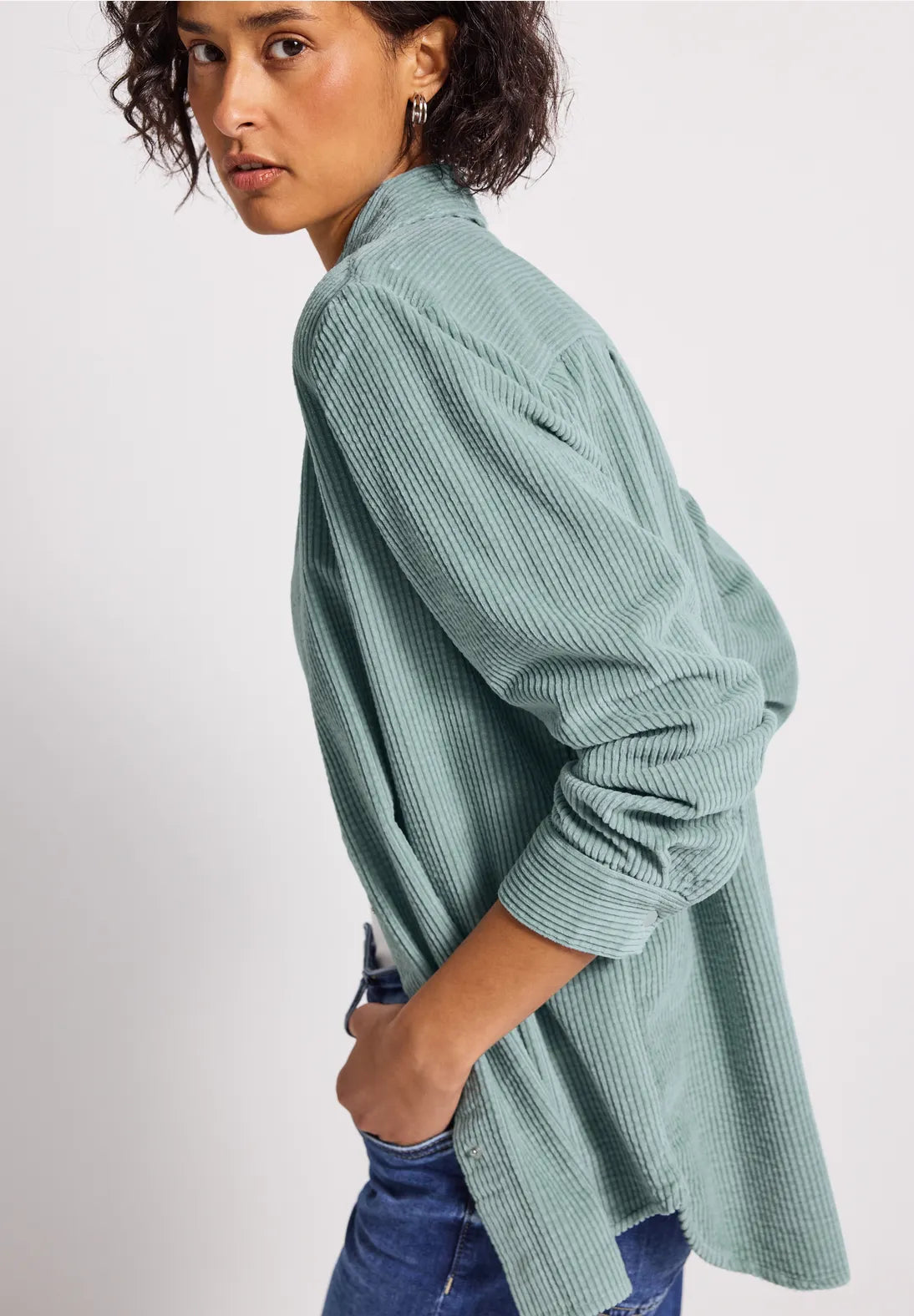Street One Cord Jacket In Arona Blue