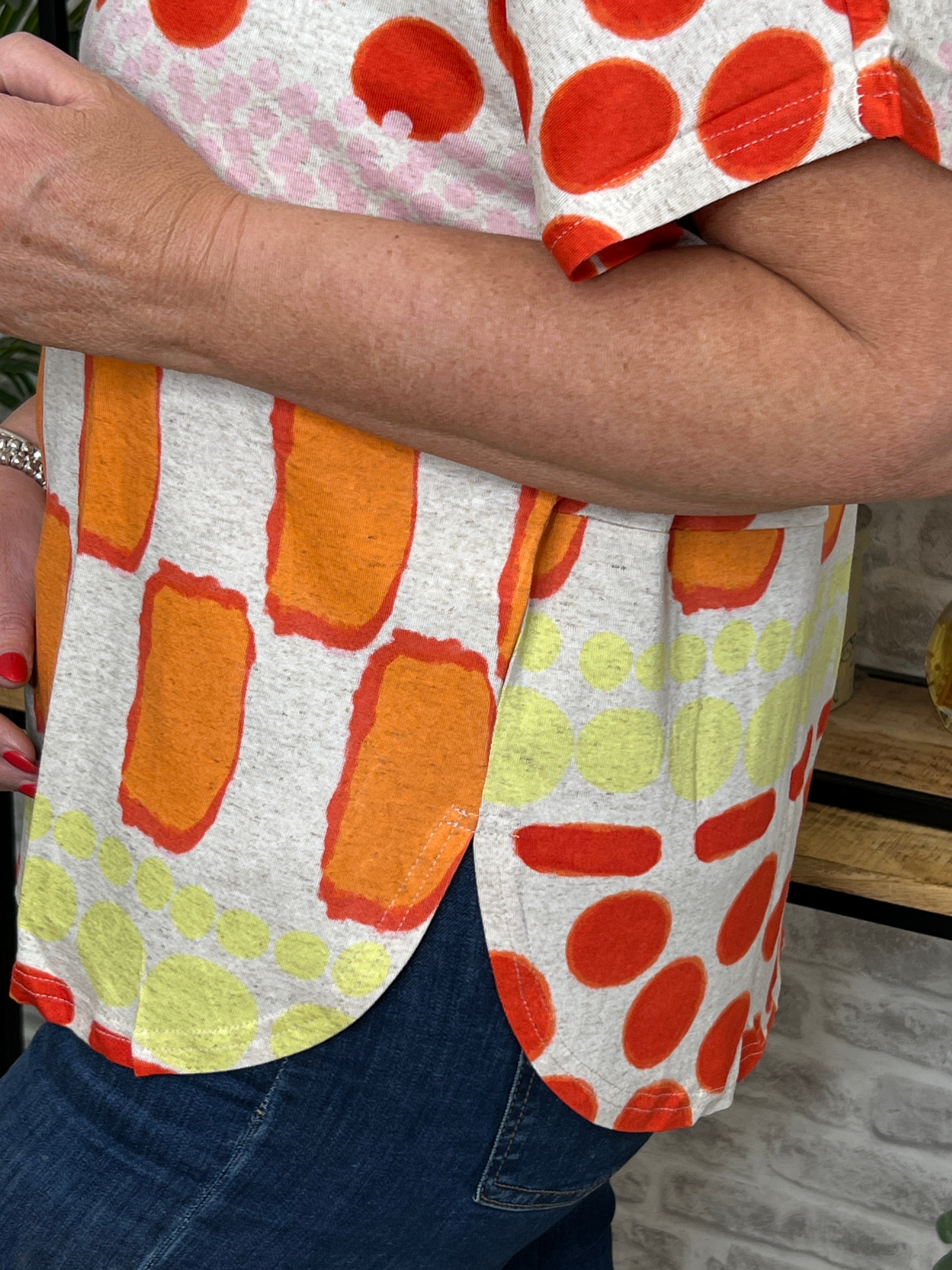 Noen Patterned T-shirt In Coral Multi