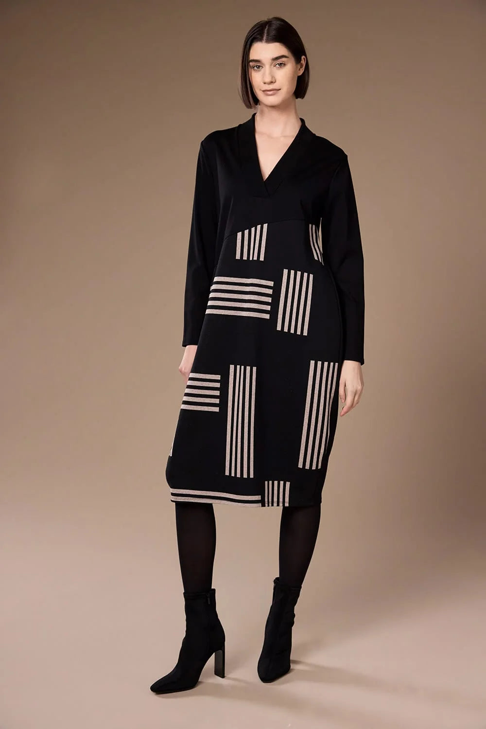 Peruzzi alternative stripe dress in Black