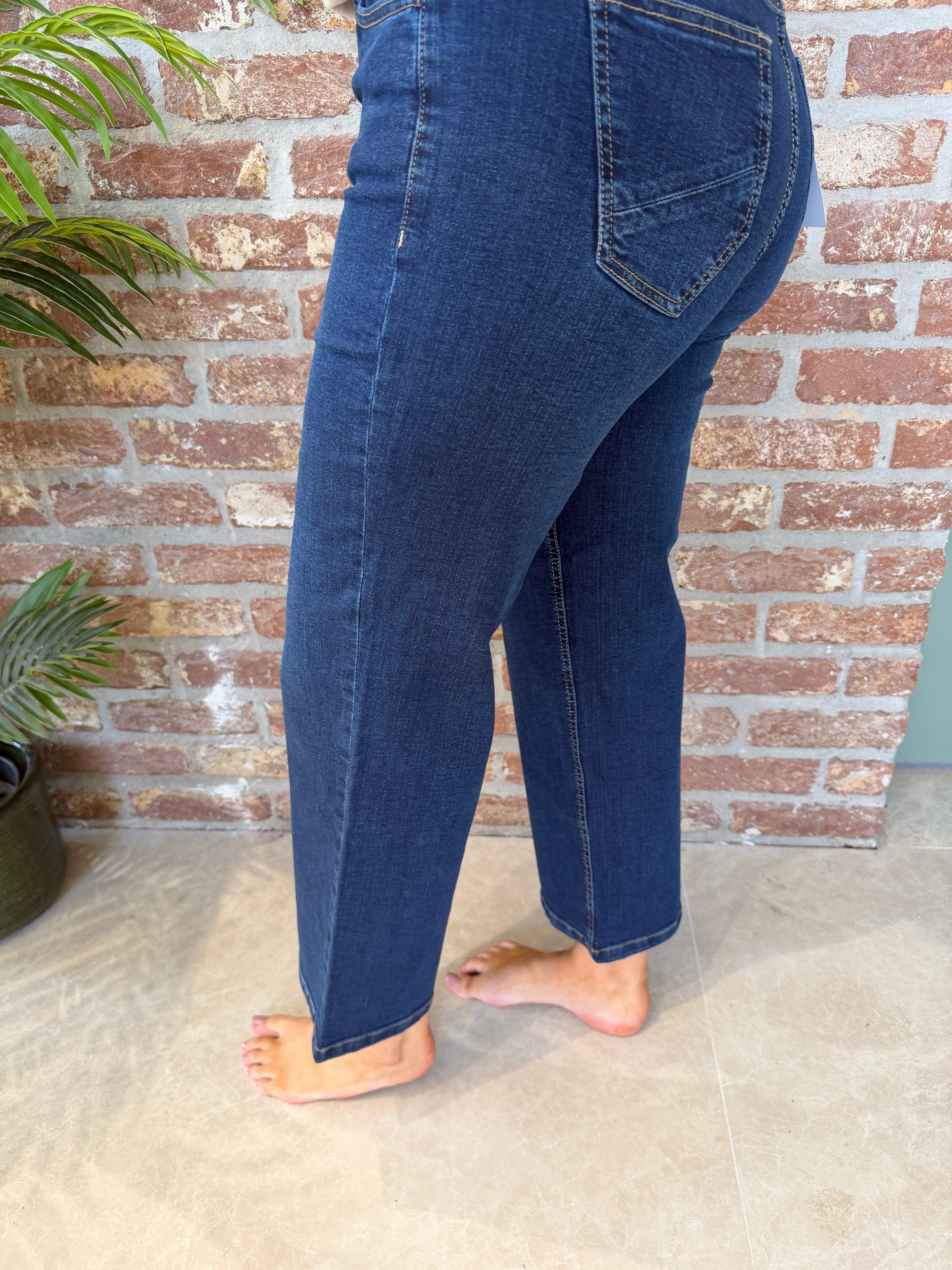 Stehmann Melli Culotte Jeans In Fjord Navy