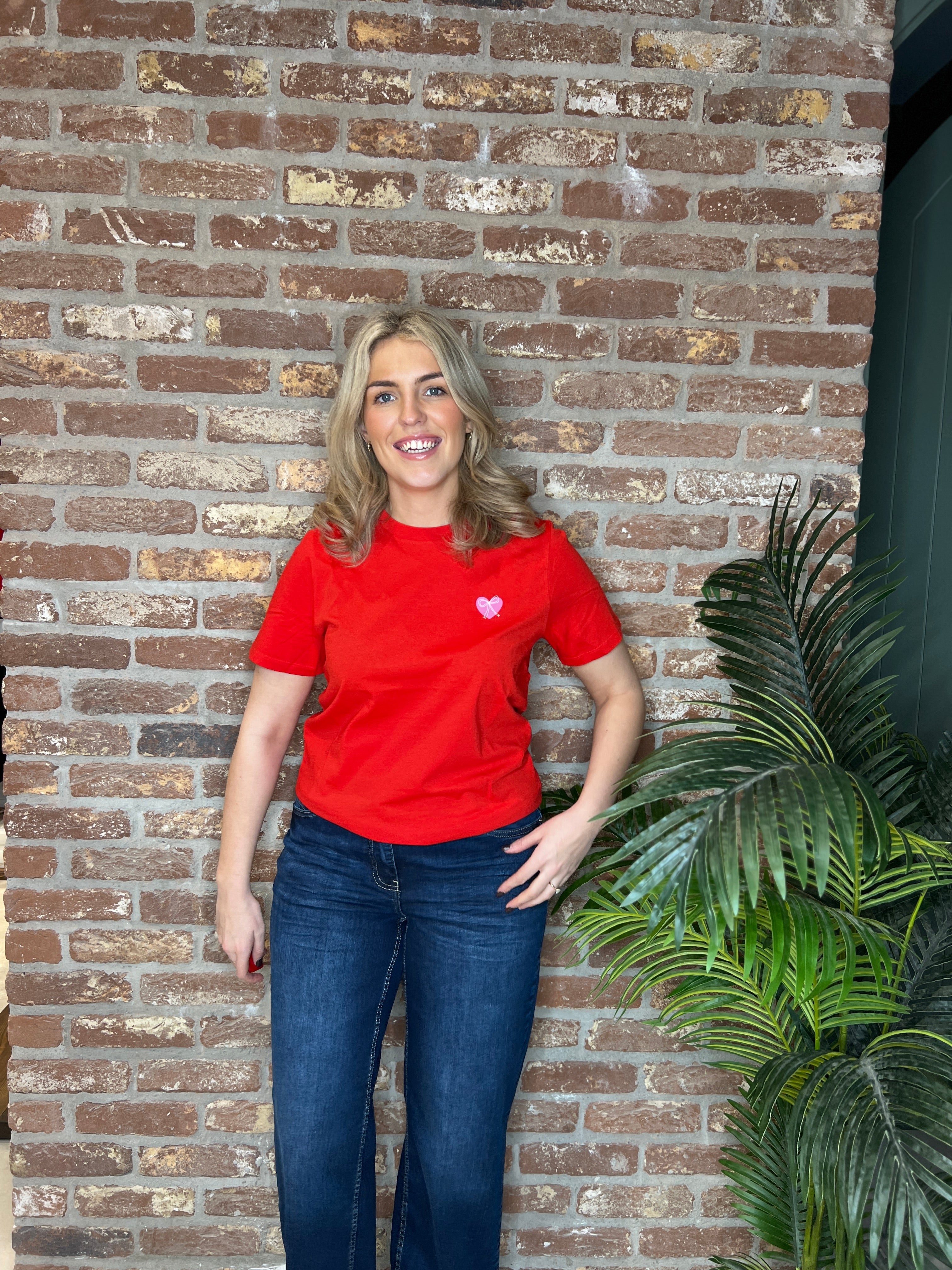 Saint Tropez Heart t-shirt In Fiery Red