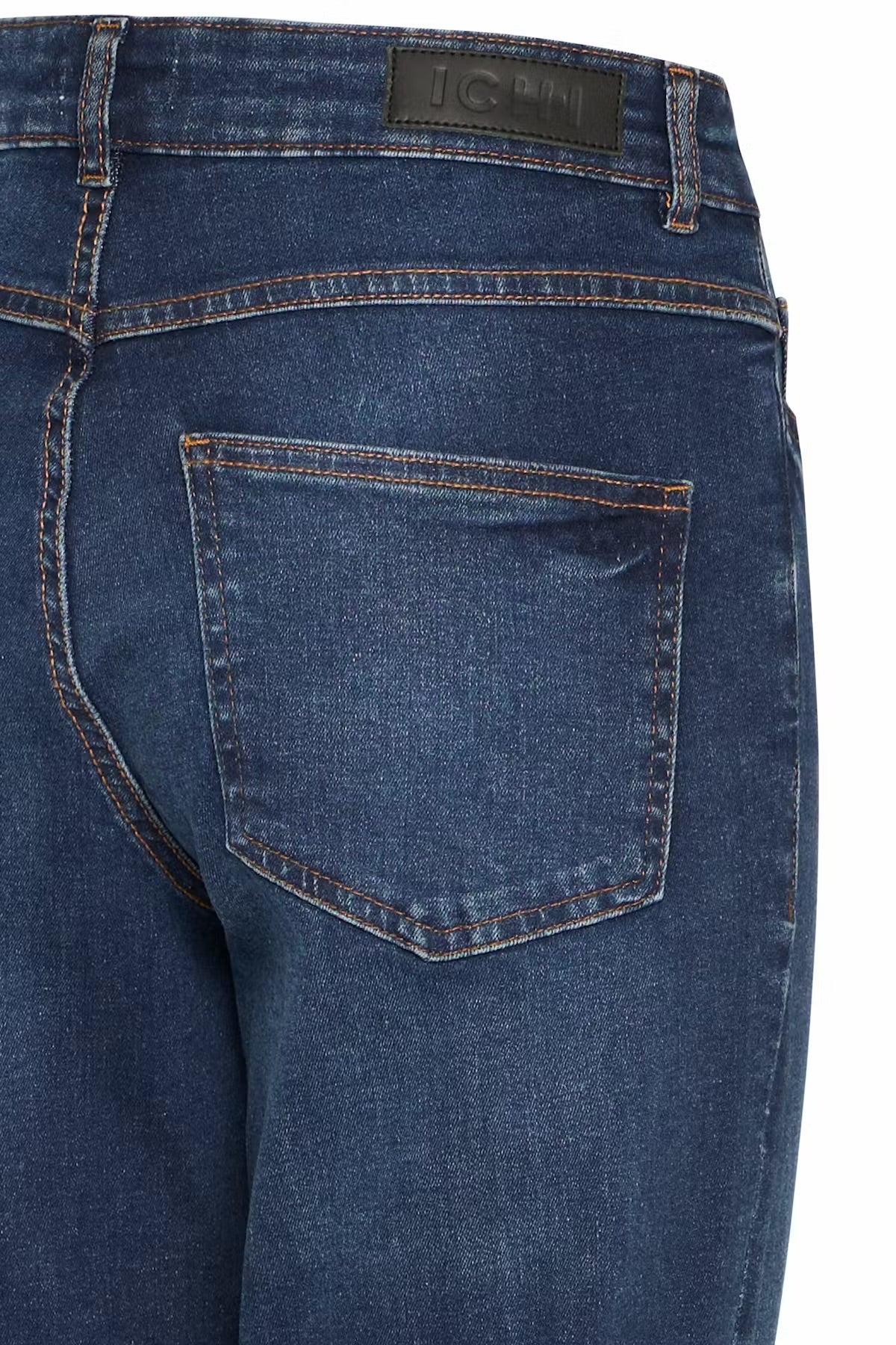 Ichi Twiggy Raven Cropped Jeans In Dark Blue