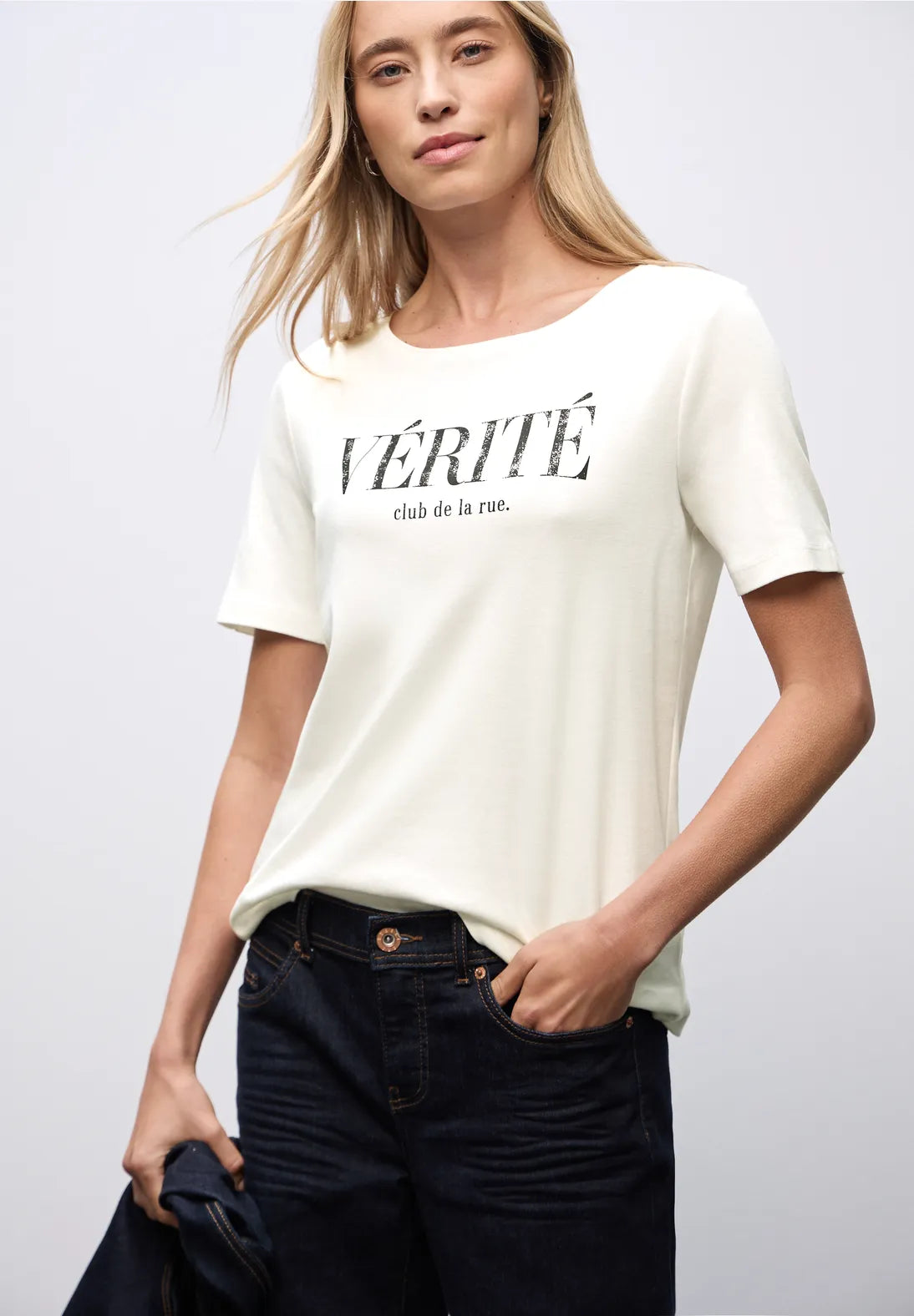 Street One Wording T-shirt In Off white