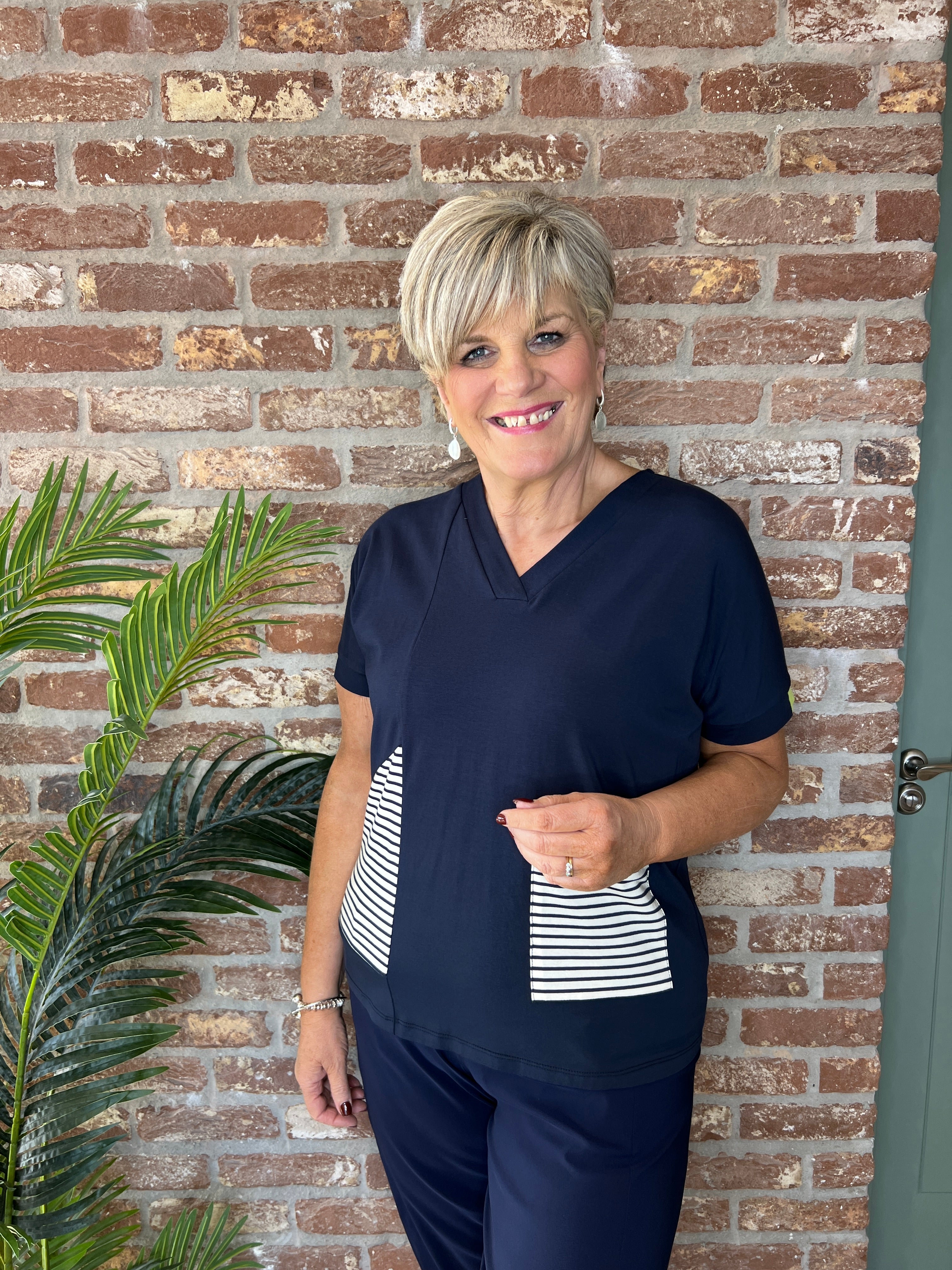 Peruzzi Stripe t-shirt In Navy