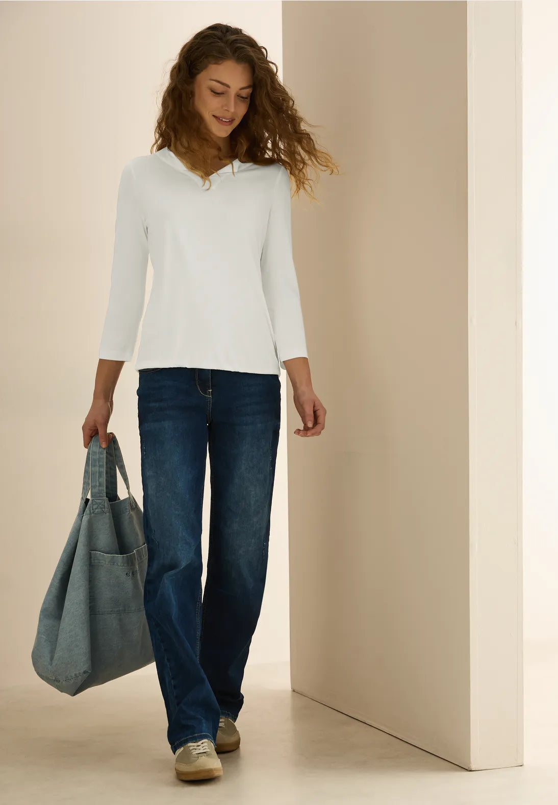 Cecil Modal Top In Vanilla White