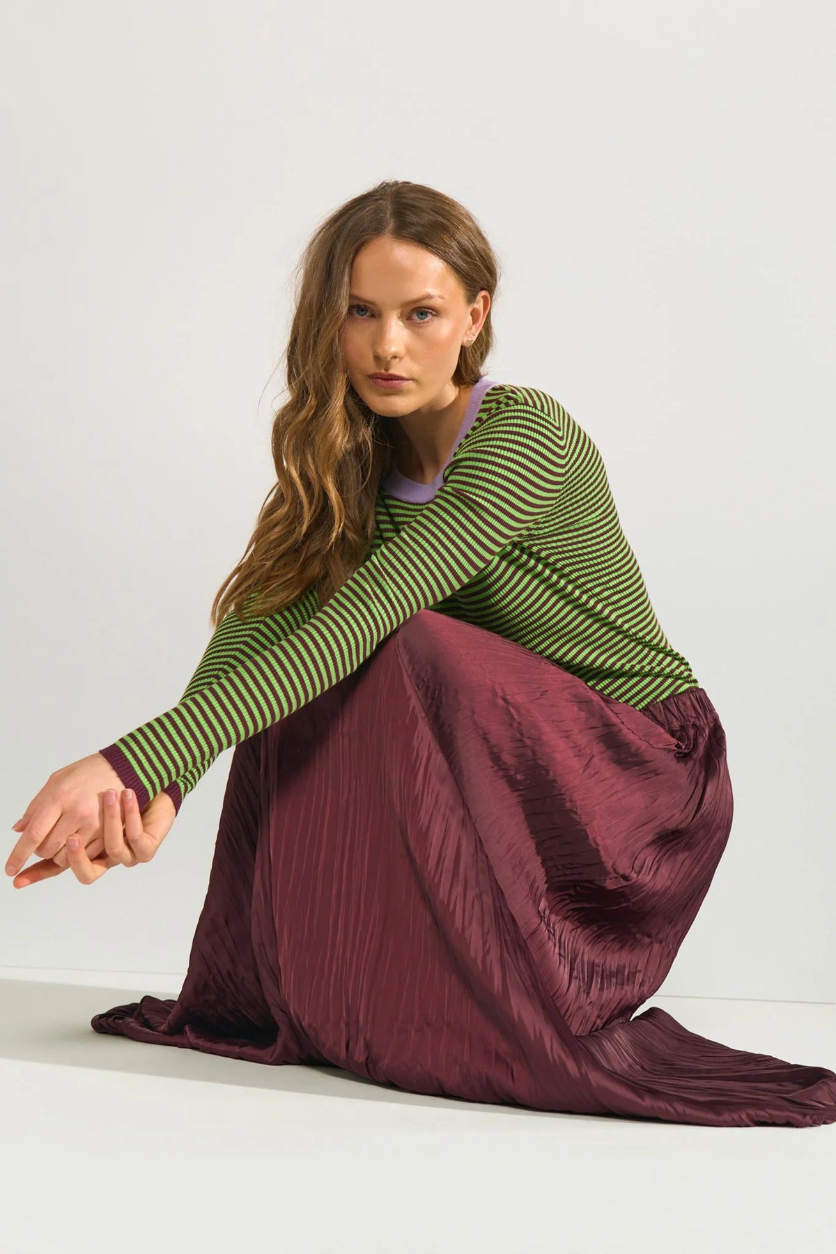 Nufea pleated skirt in fig