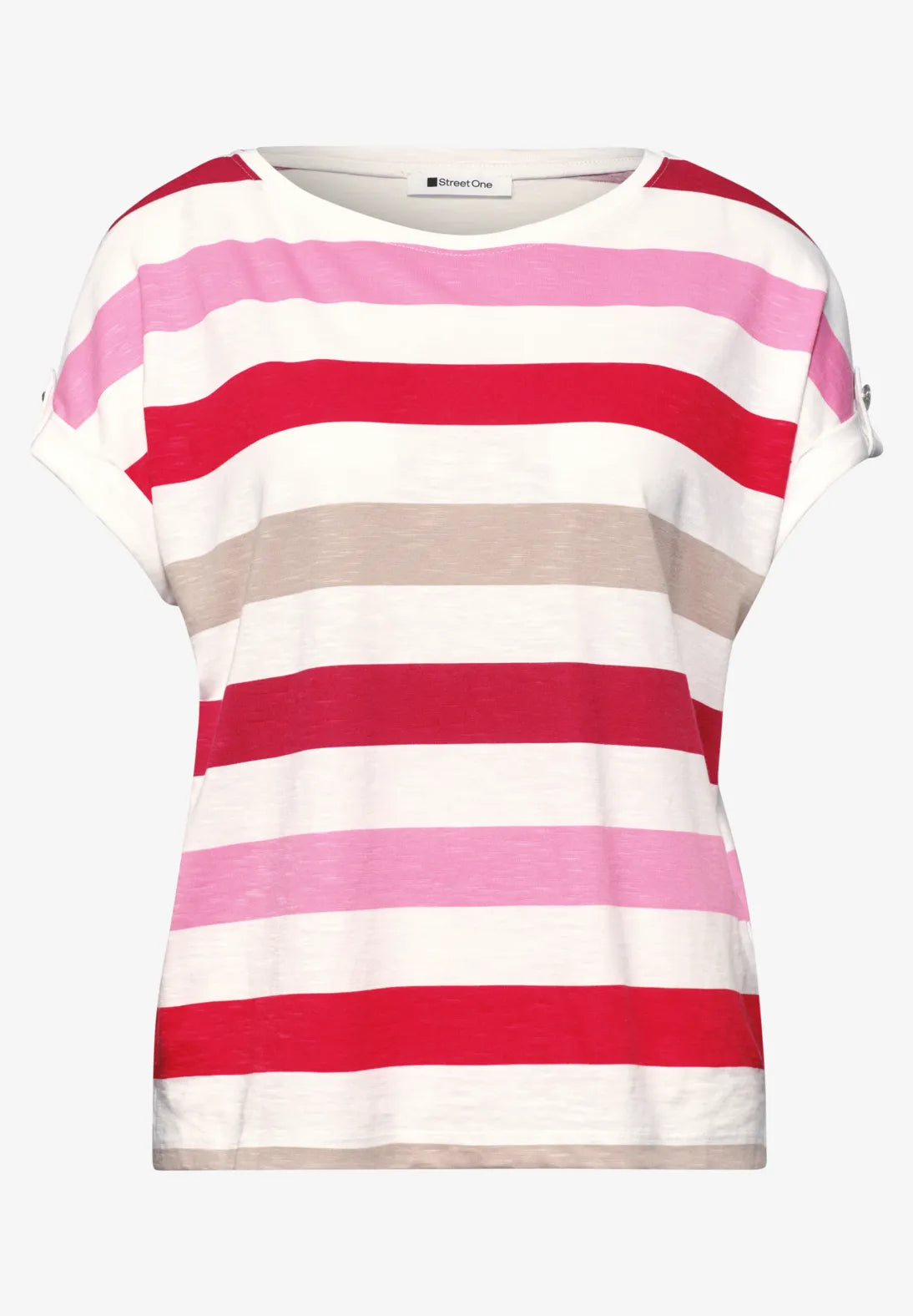 Street One striped t-shirt in salsa red