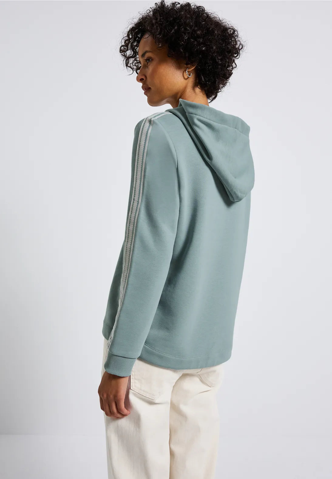 Street One Hoodie With Stripe In Arona Blue