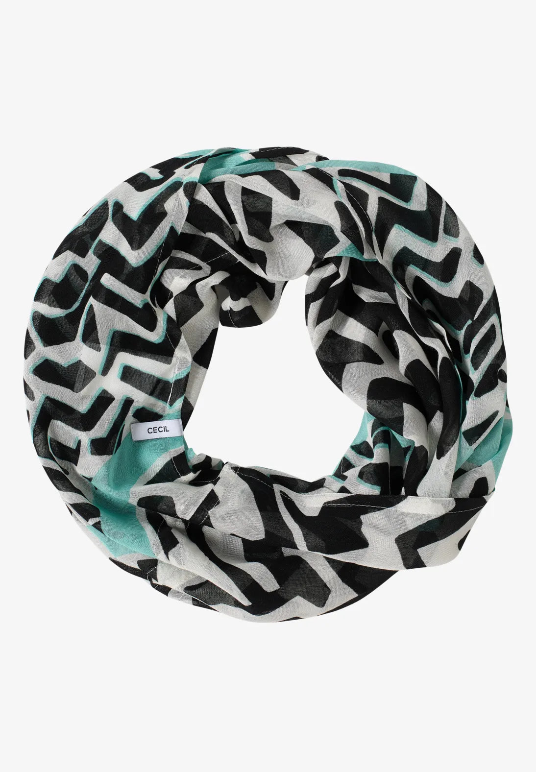 Cecil Print Loop Snood In Light Foam Blue