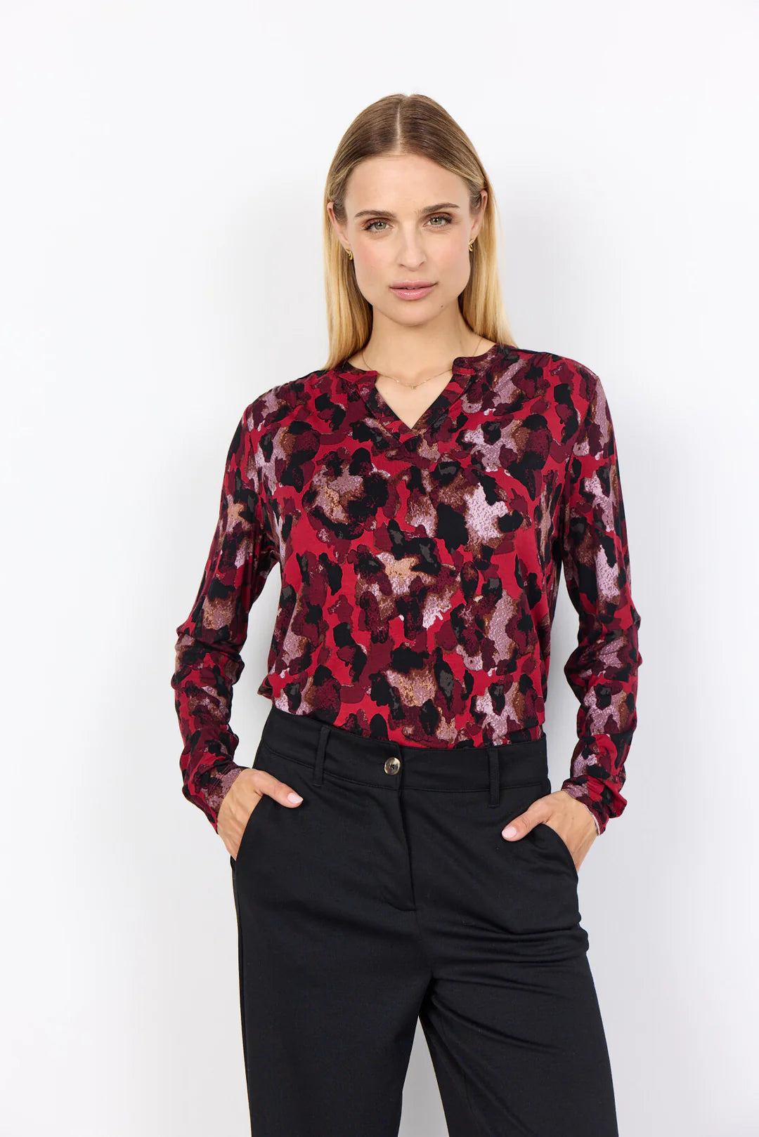 Soya Concept Marcia Top In Red Multi