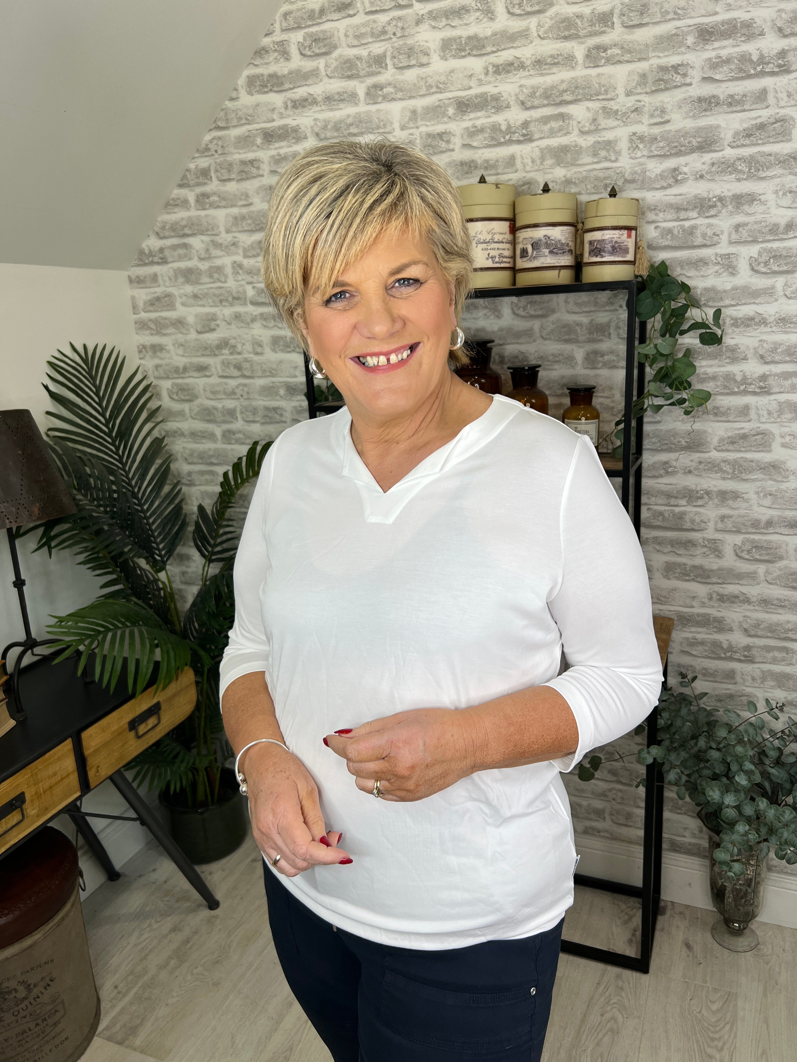 Cecil Modal Top In Vanilla White