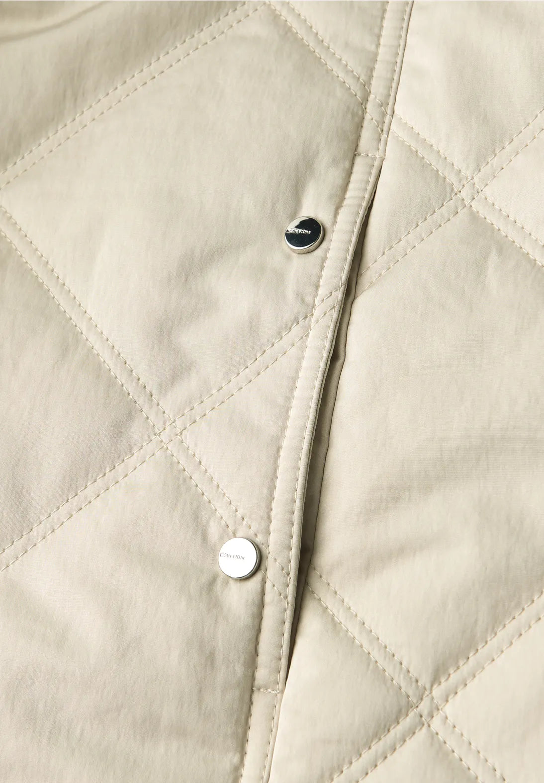 Street One Diamond Quilt Coat In Powder Beige