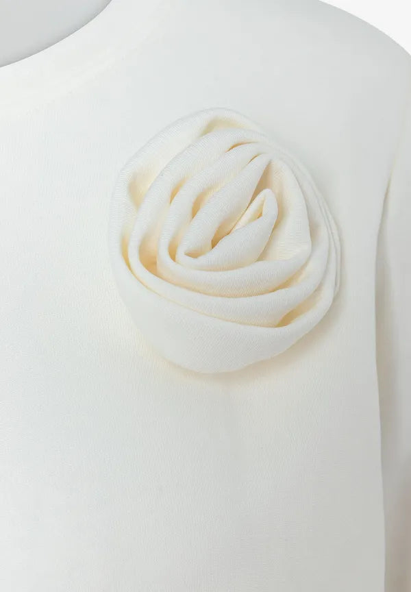 More & More Sweatshirt With flower In Off White