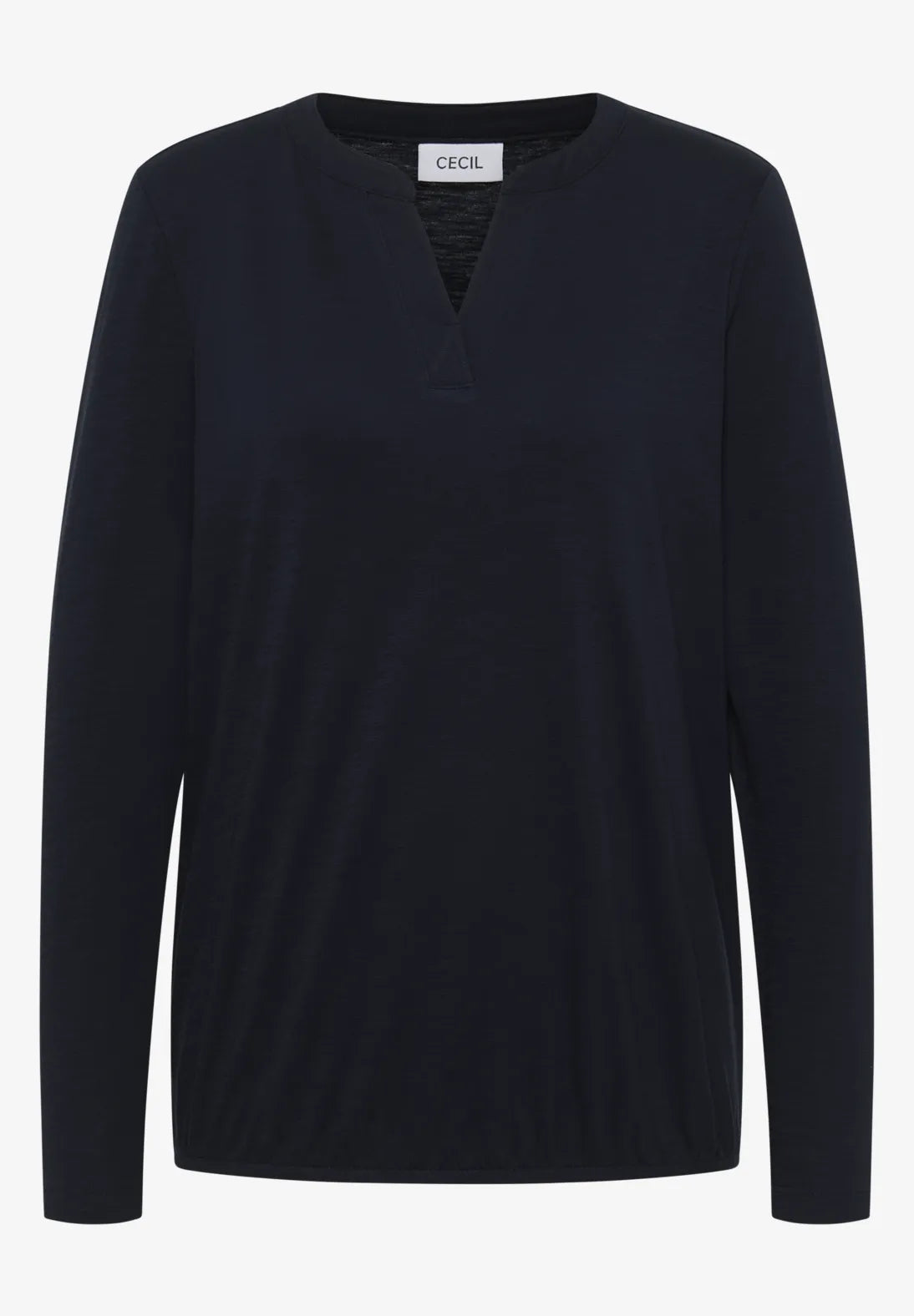 Cecil Split Neck Top In Navy