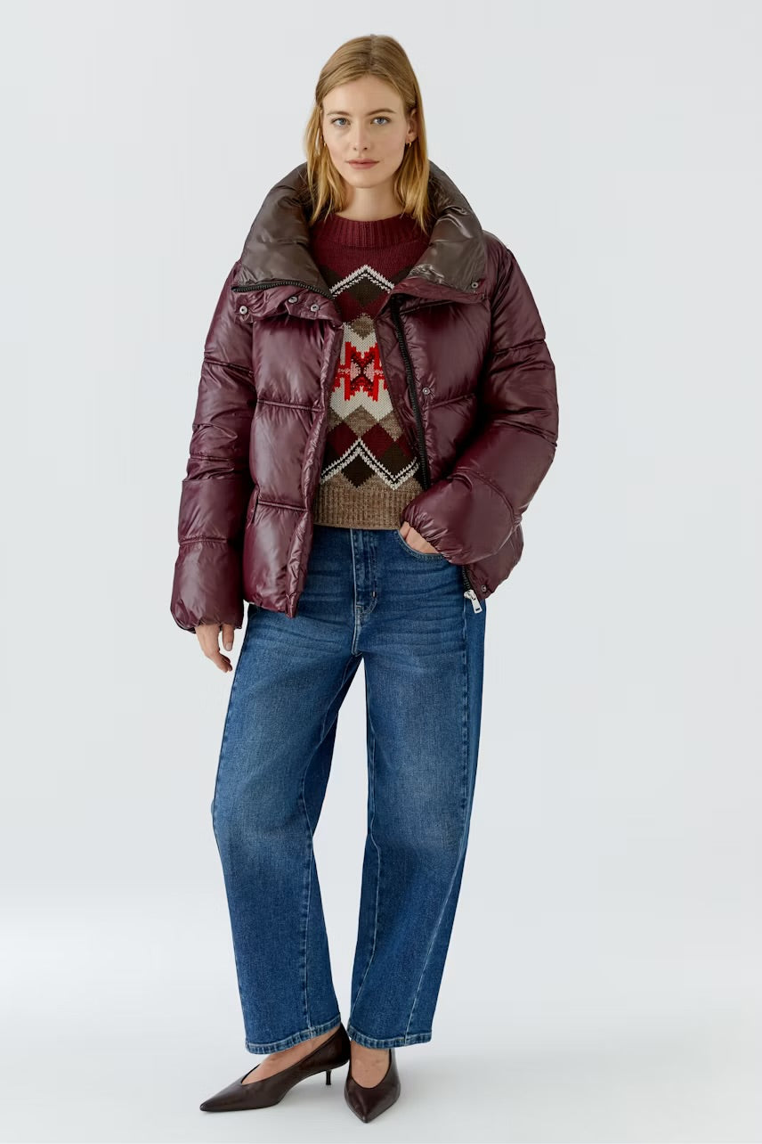 Puffer jacket in bramble berry