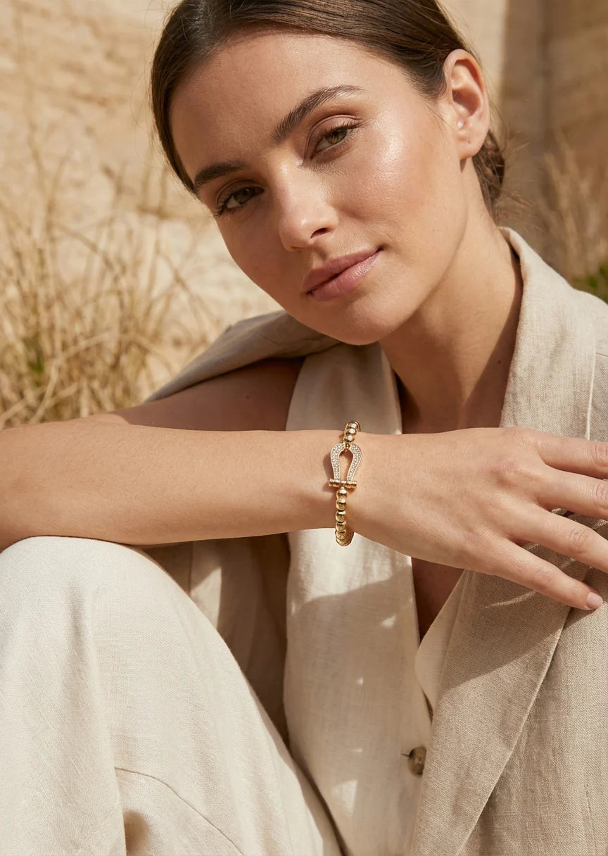 Envy Crystal horseshoe Bracelet in Gold