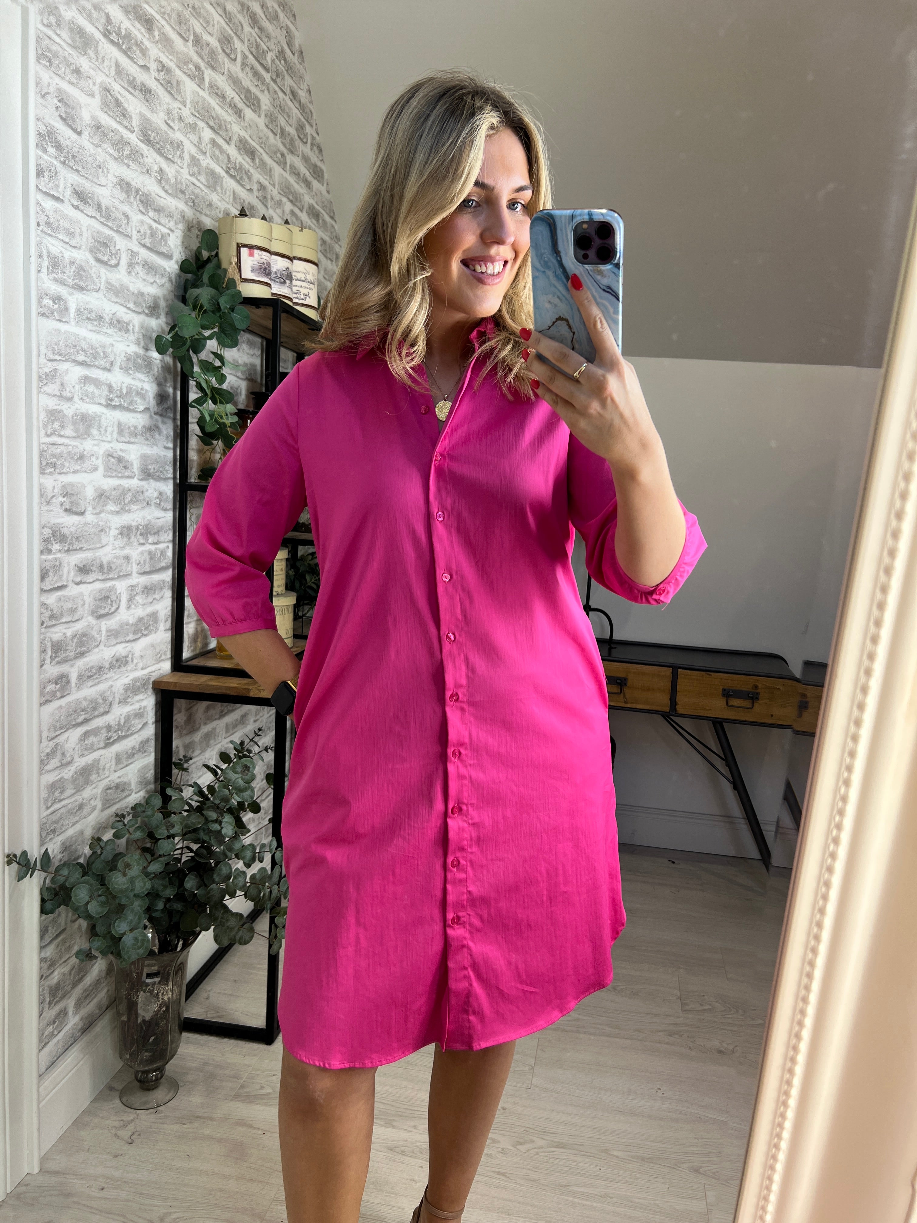 Milano Italy Plain Dress In Pink