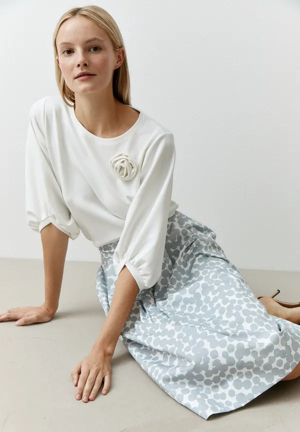 More & More Sweatshirt With flower In Off White