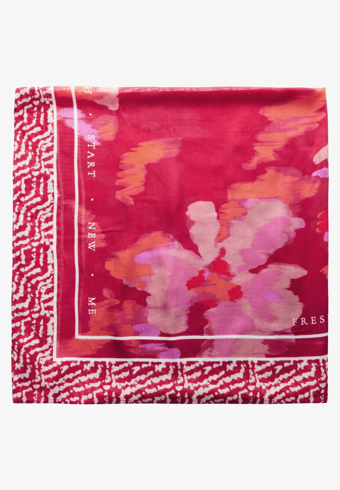 Street One Print Square Scarf In Glory Red