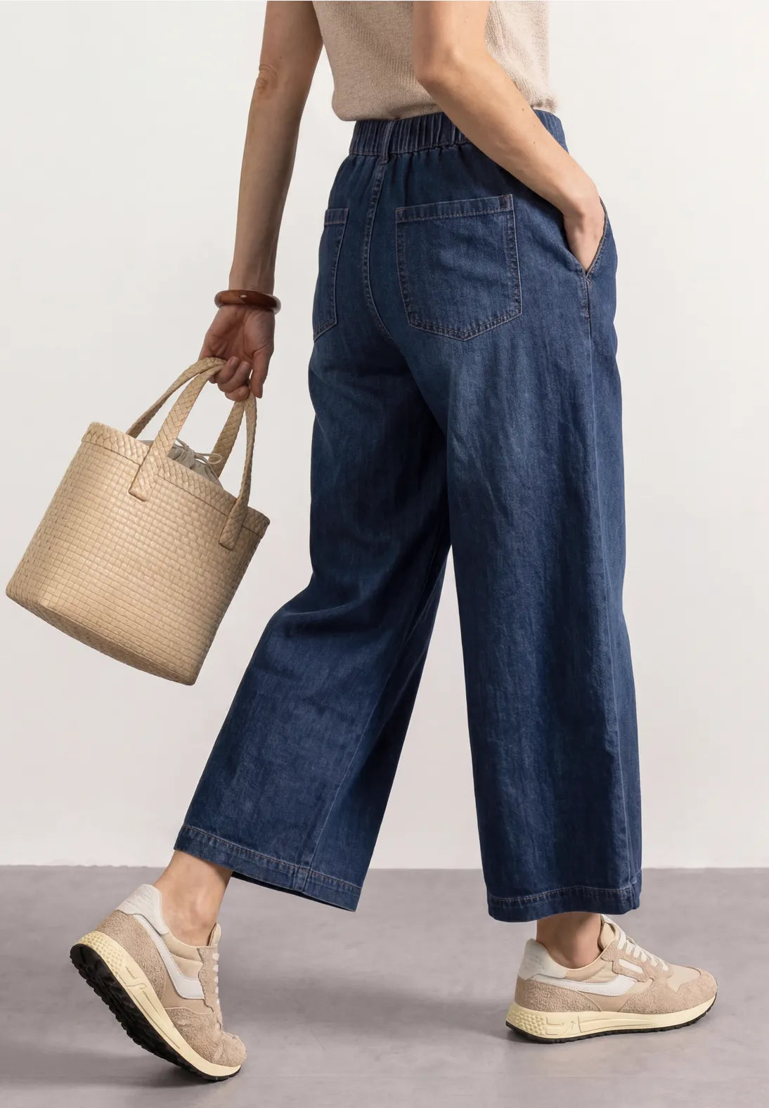 Street One Wide leg jeans in dark blue washed