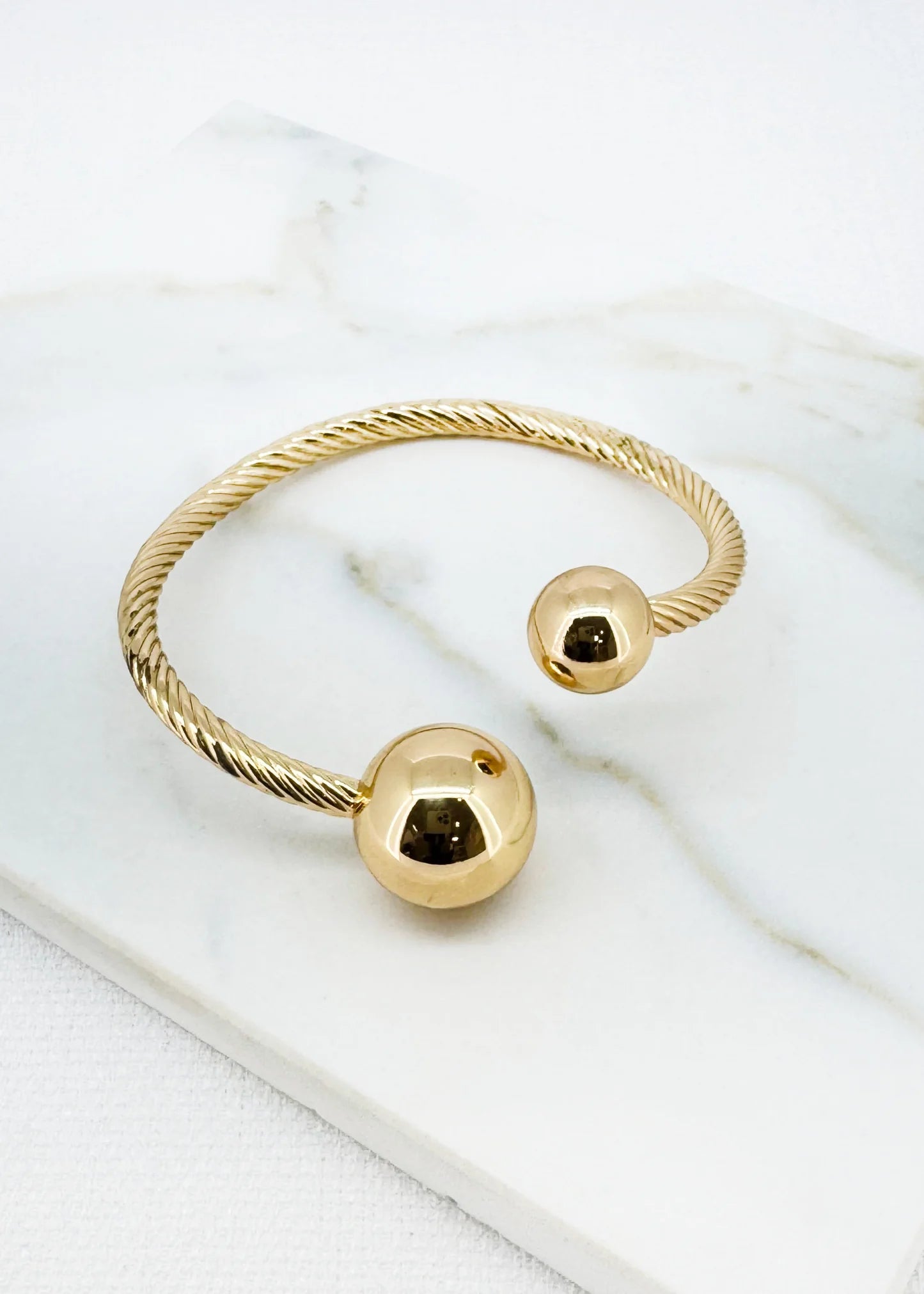 Envy Double Ball Bangle in Gold