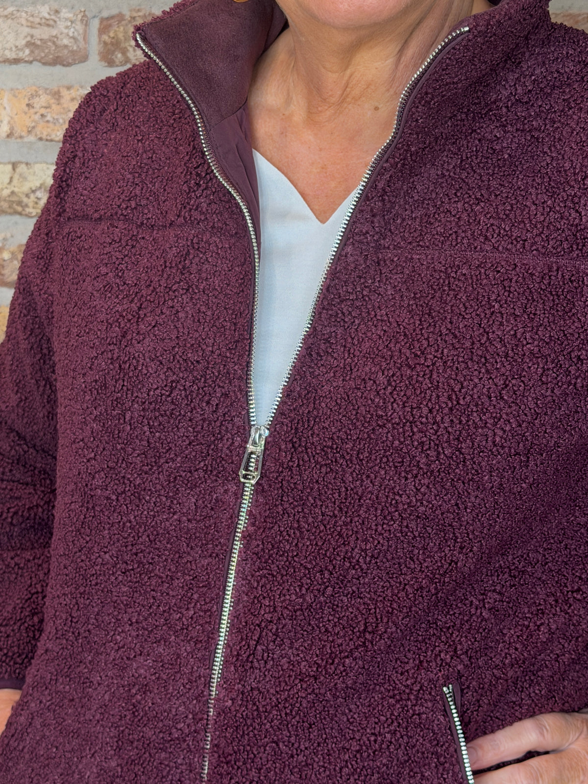 Teddy jacket in Rustic Rouge