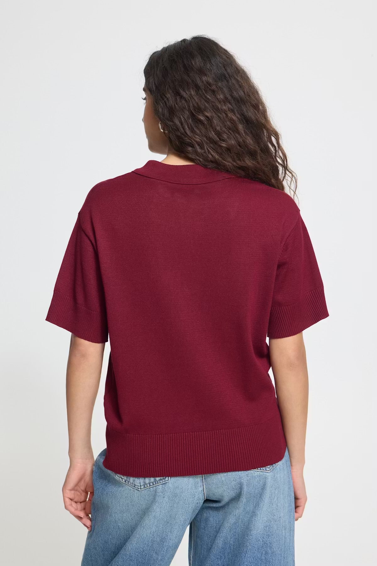 Ichi fine polo pullover In Rhodondendron