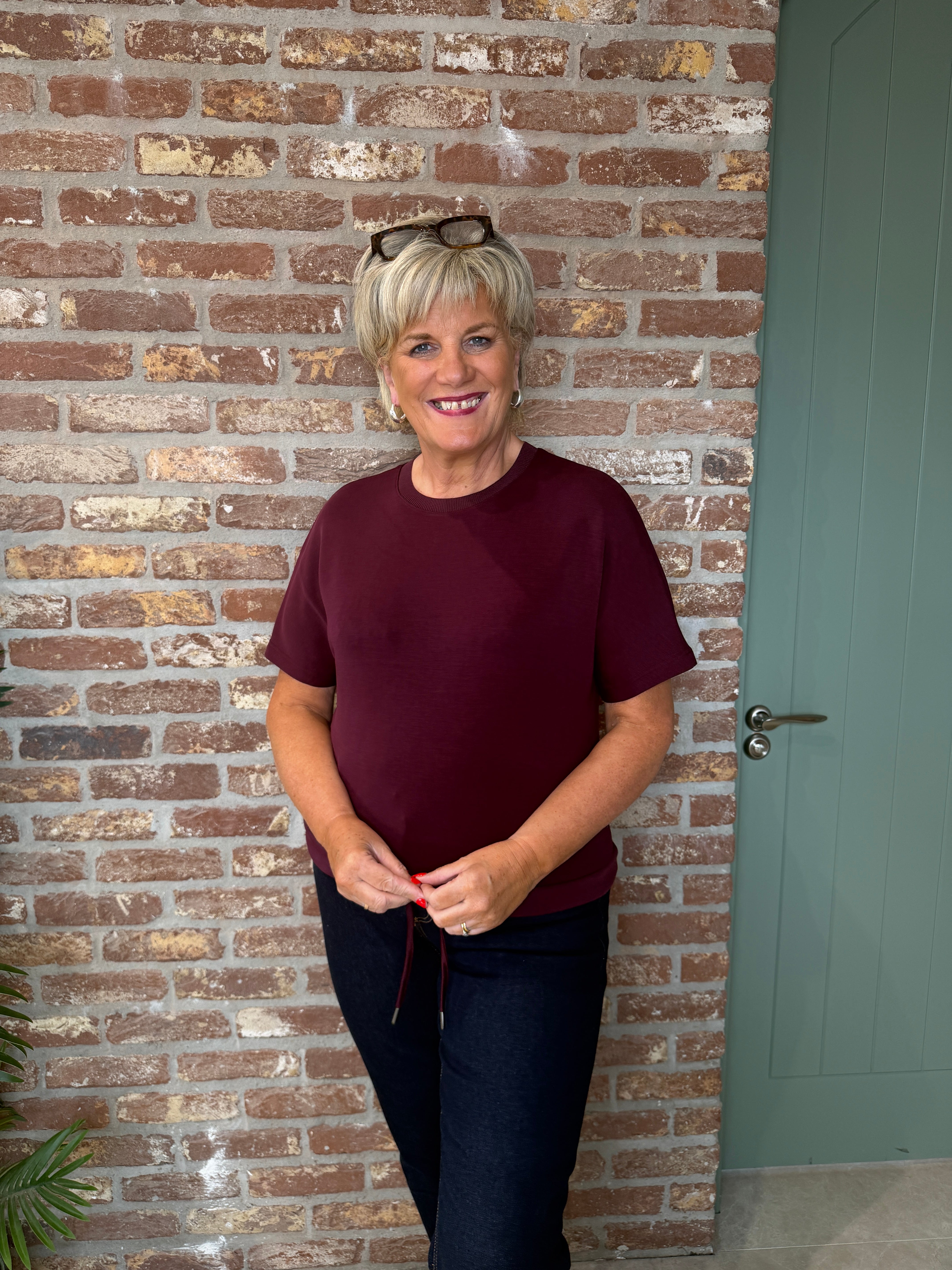Silk look top in Rustic Rouge