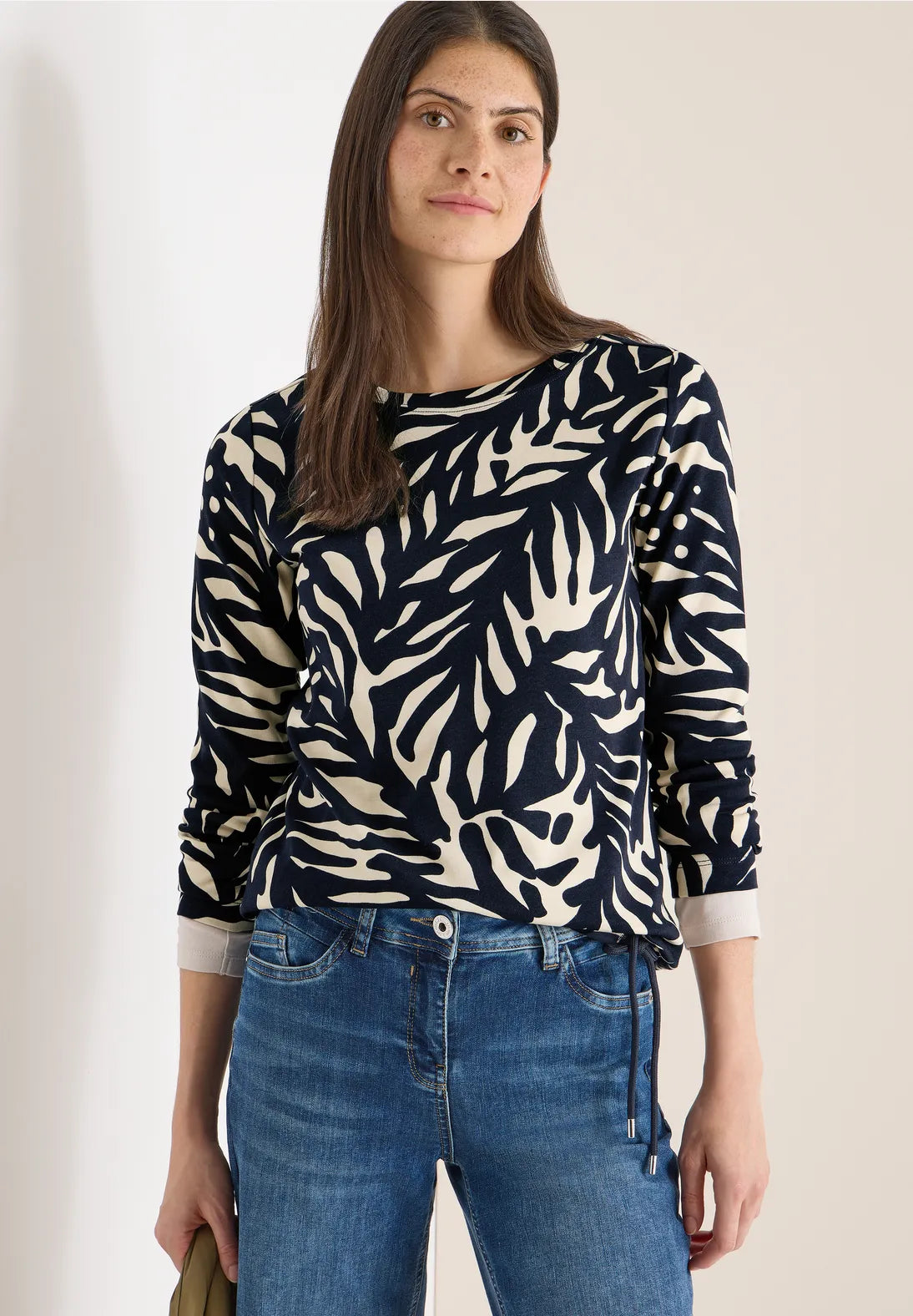 Cecil Two tone Sweatshirt In navy