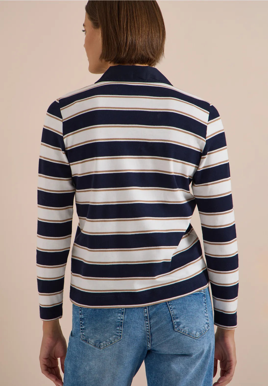 Striped polo shirt in urban dark navy