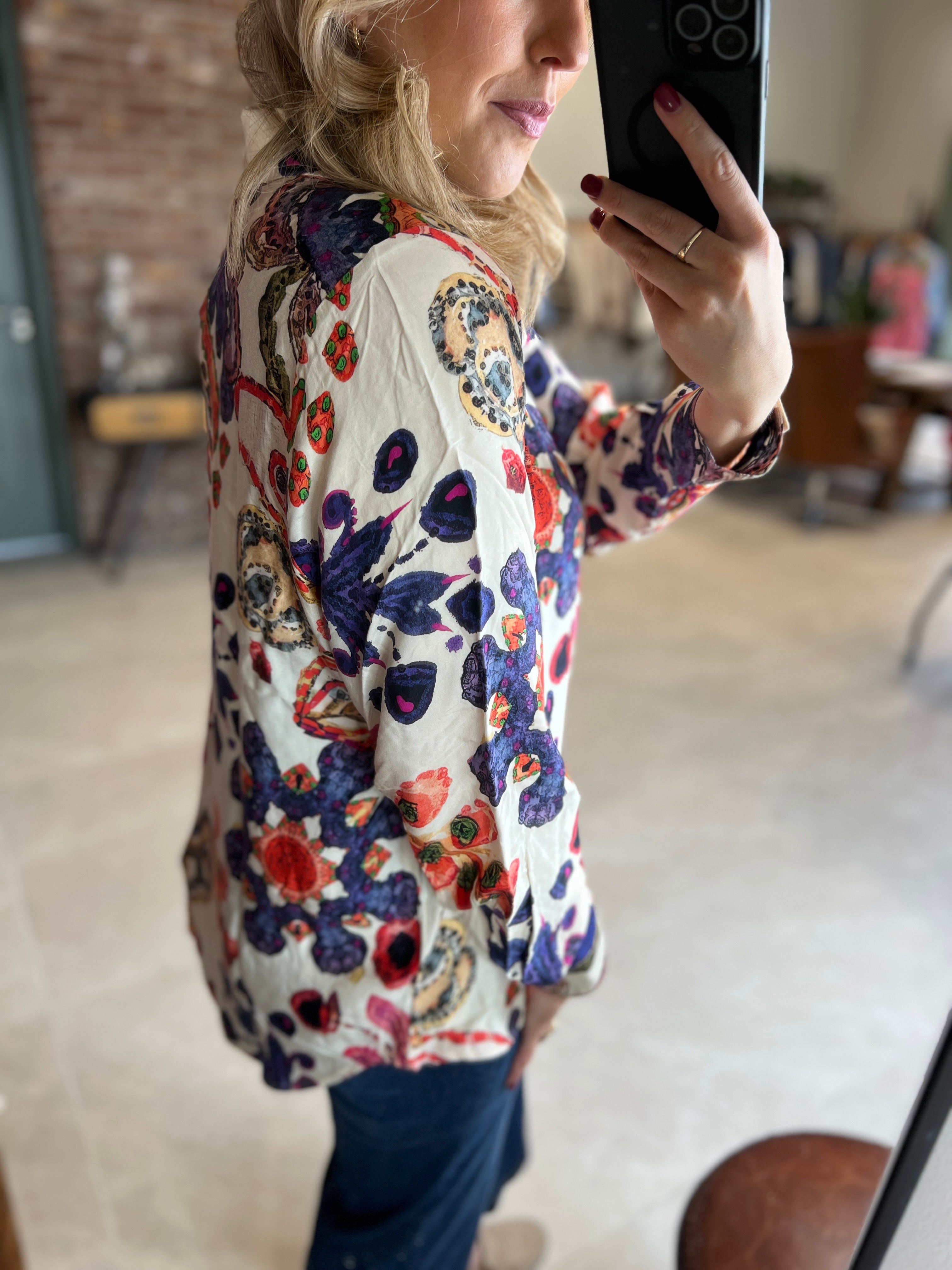 Culture Floral Shirt In Blue & Pink