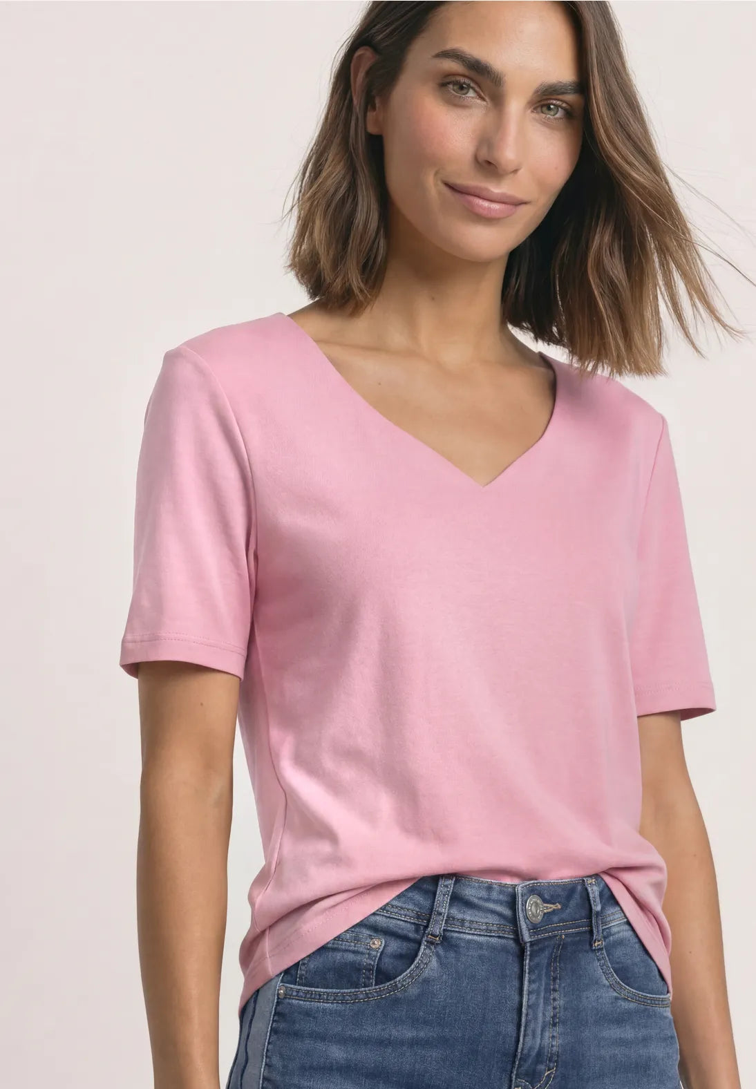 Heart Neckline with short sleeves in Vintage Blush