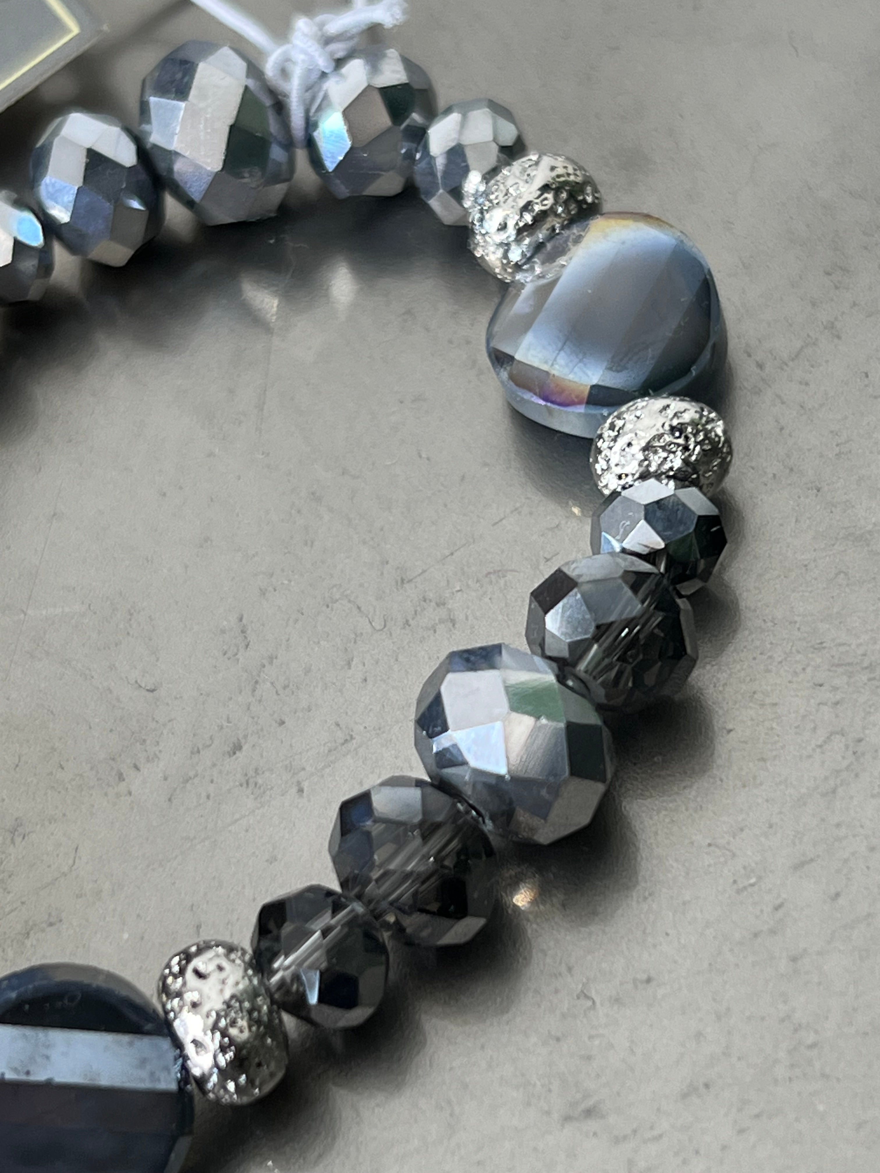 Eliza Gracious Crystal Beaded Bracelet In Grey