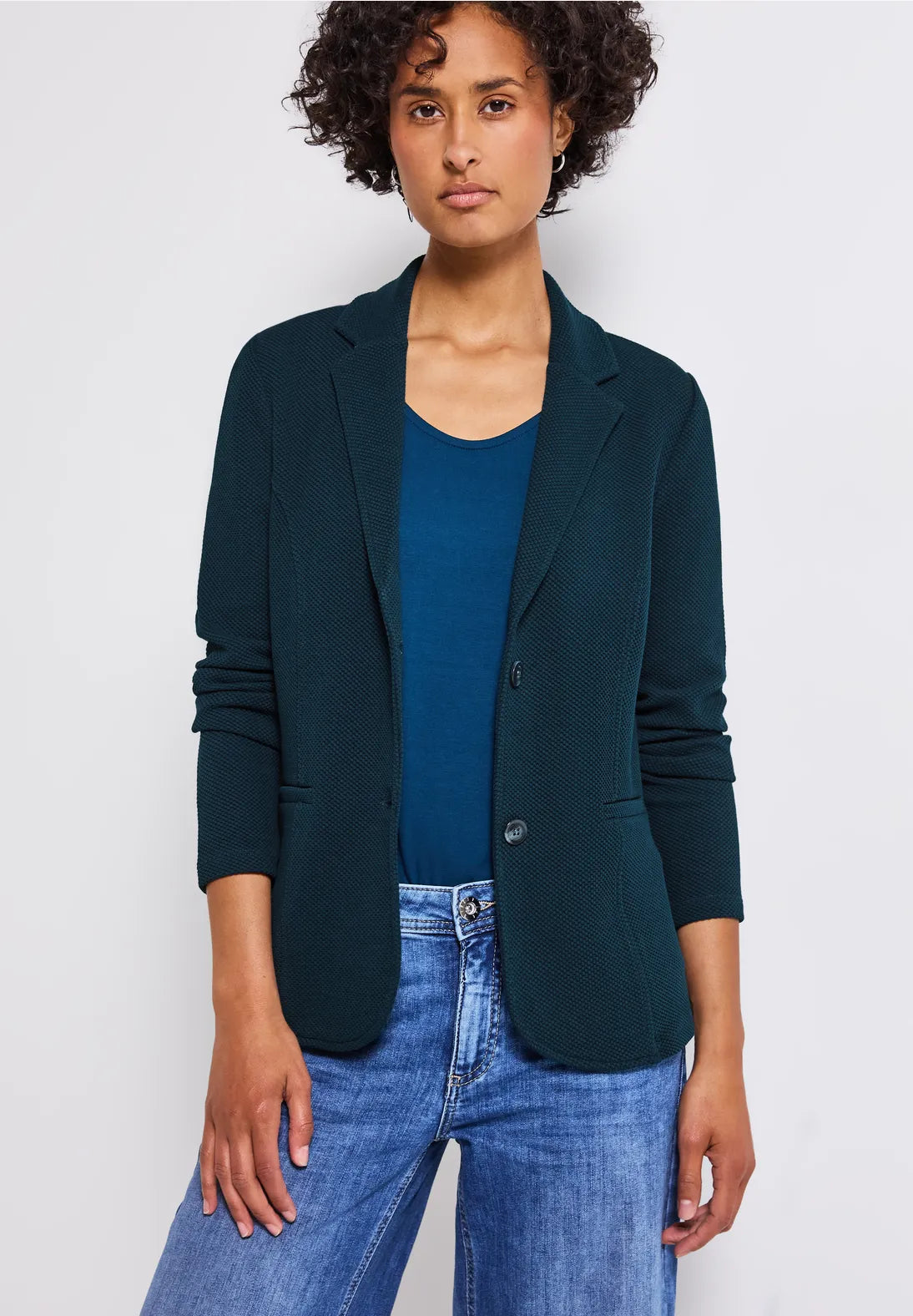 Street One Basic Blazer In Tide Blue