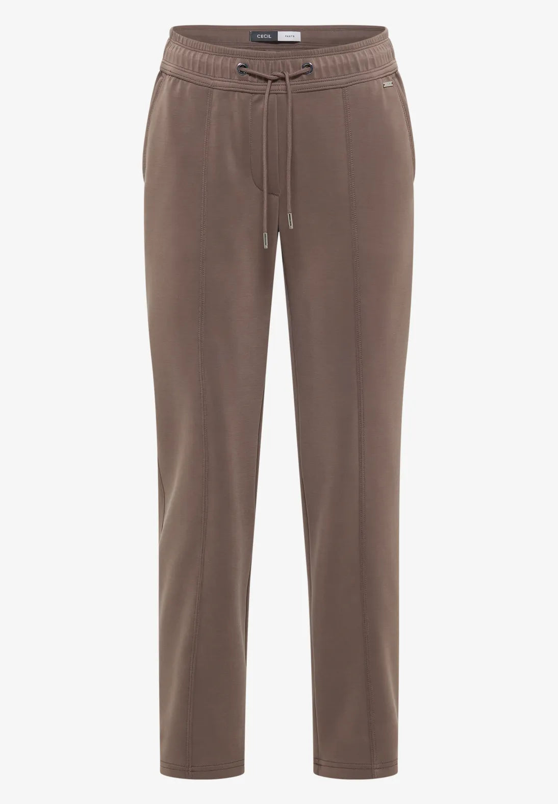 Cecil Tracey Silk Trousers In Urban Taupe