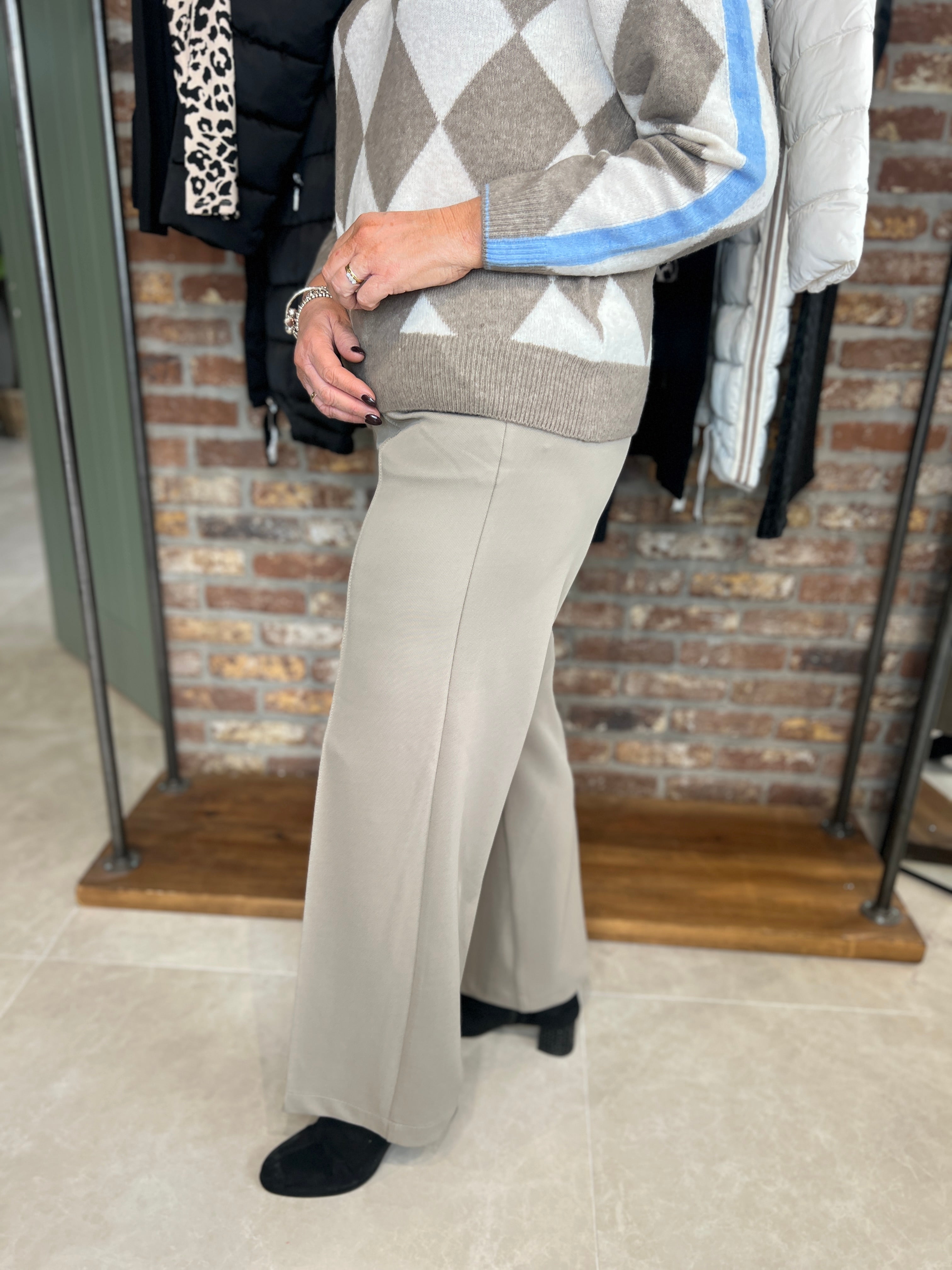 Oui Culotte Trousers In Brindle