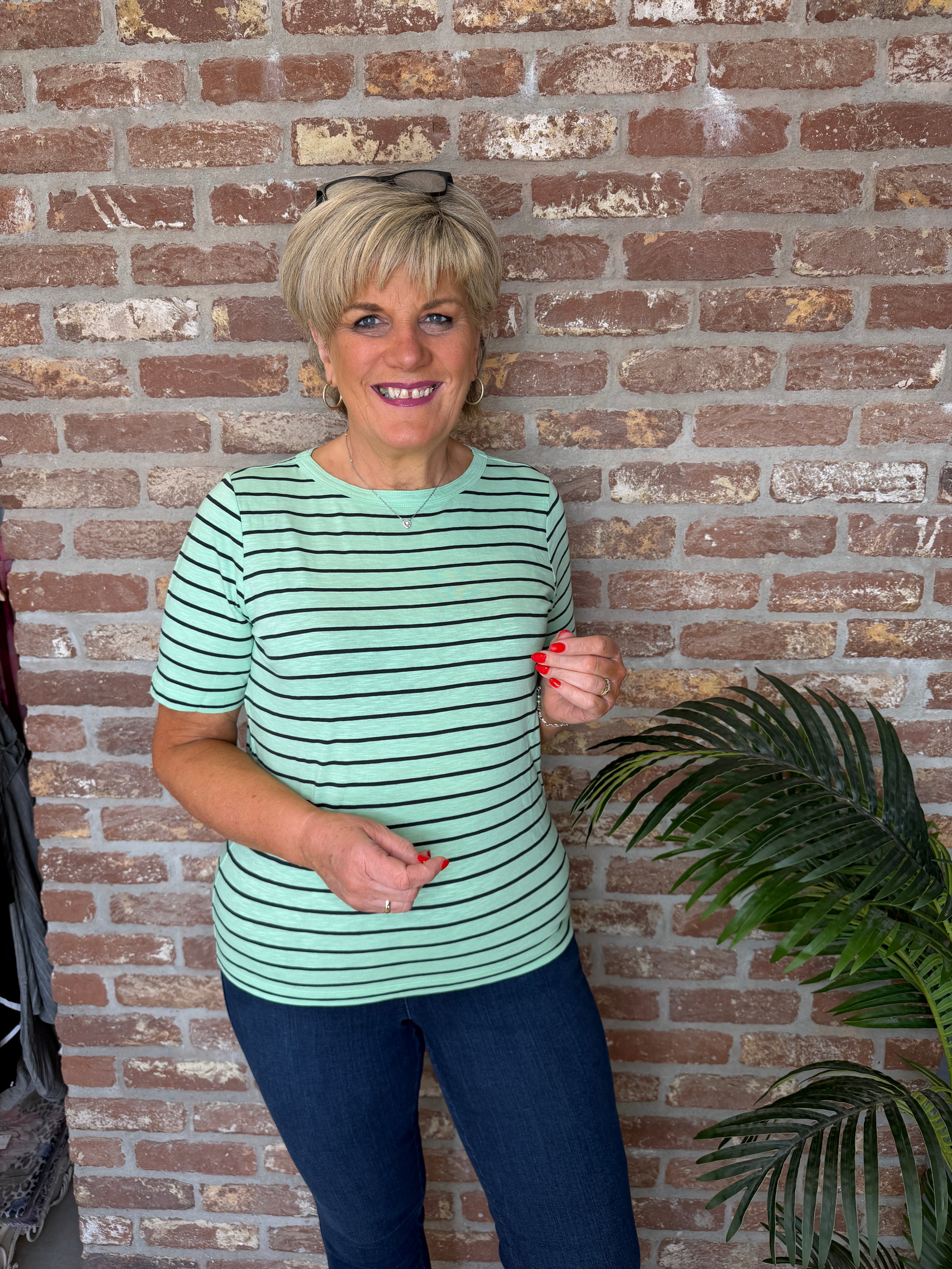 Cecil Striped T-shirt in Juicy Lime