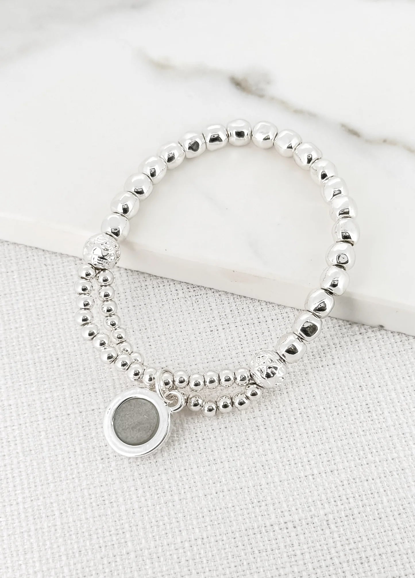 Envy Bracelet with Grey Charm In Silver