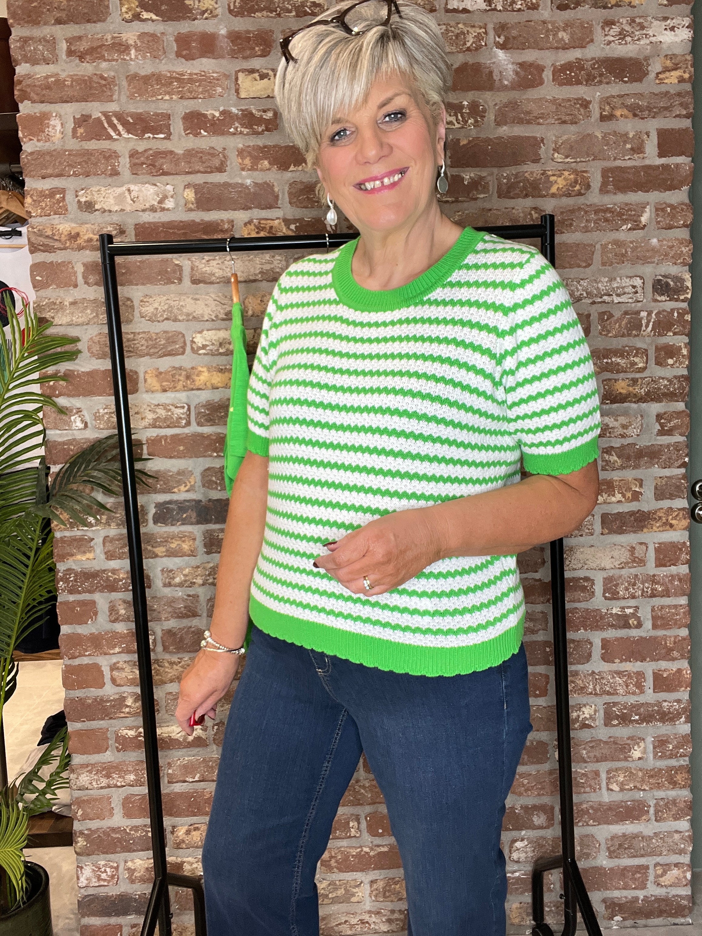 Nümph striped pullover In Green