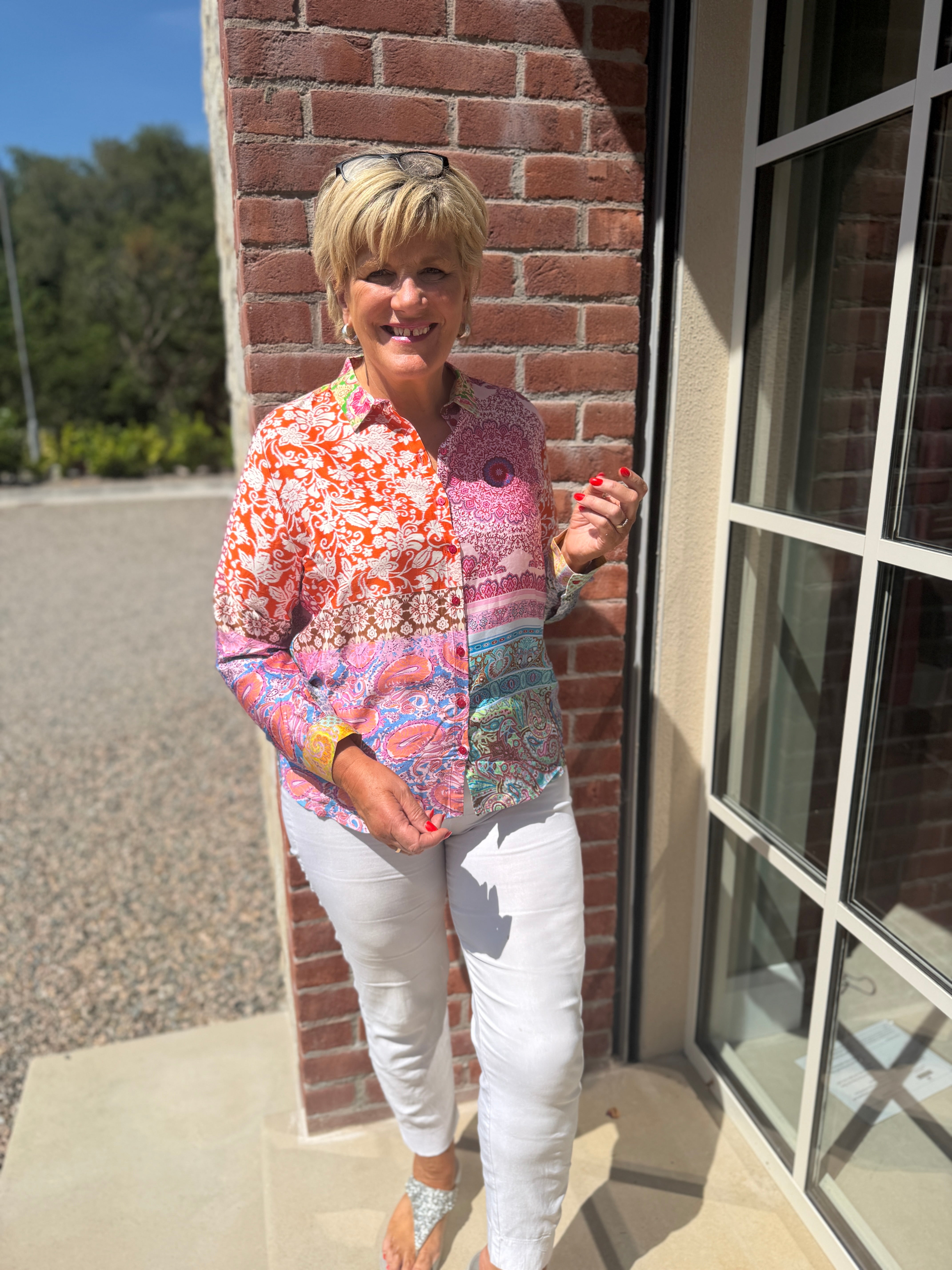 Milano Italy Patterned shirt in pink multi