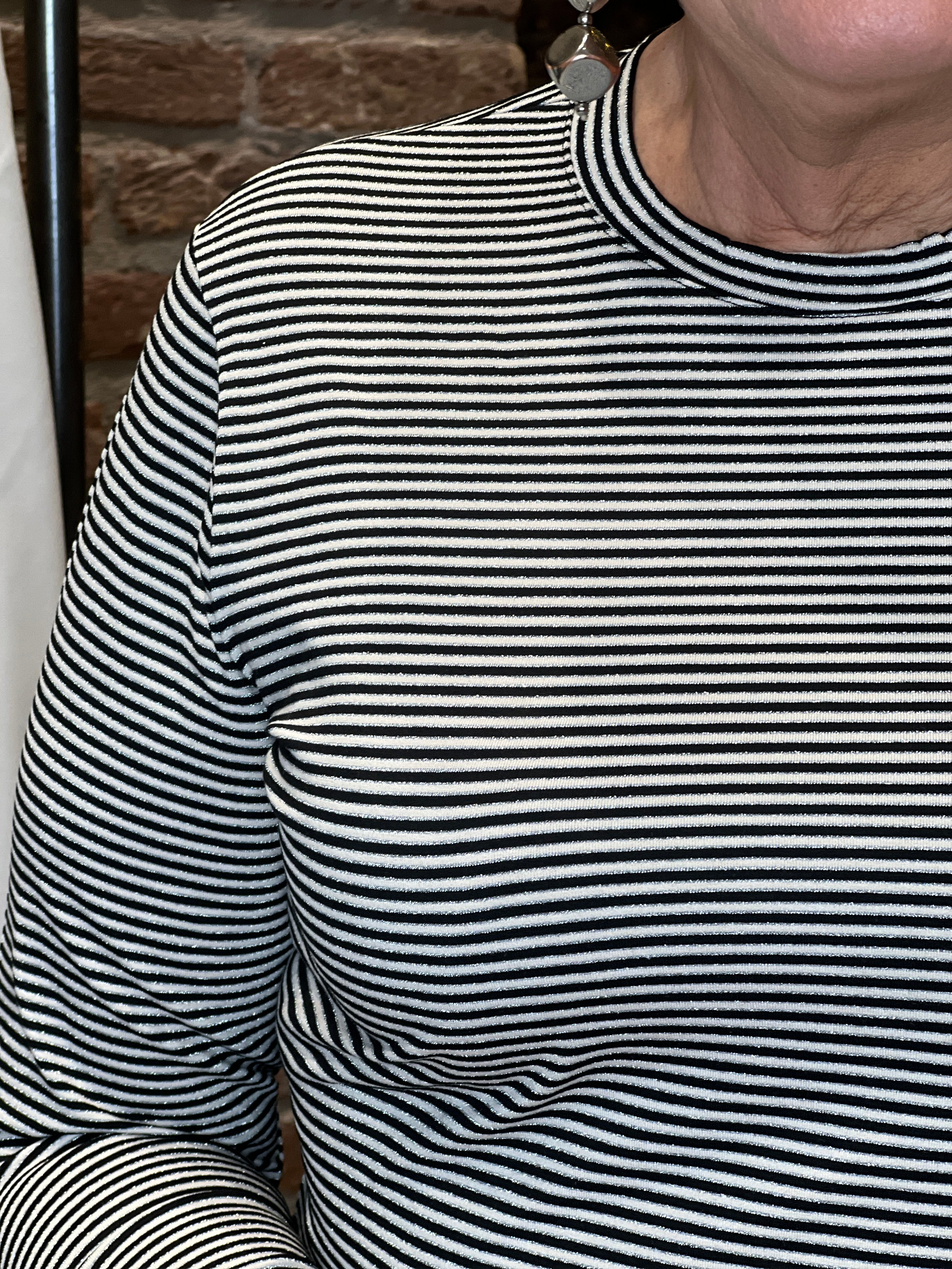 Culture Striped Top In Black & White