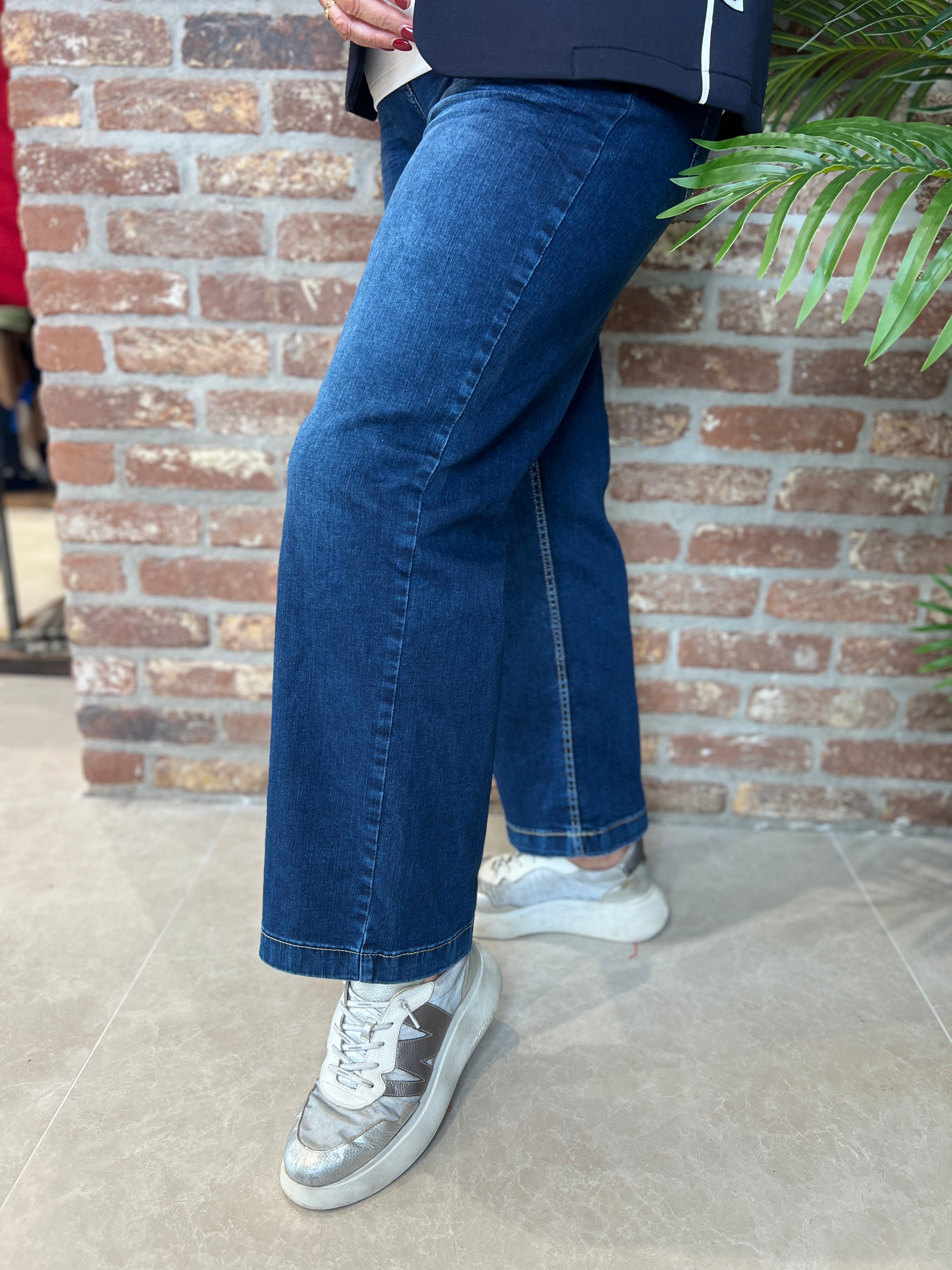 Cecil Neele Wide Jeans In Mid Blue Wash