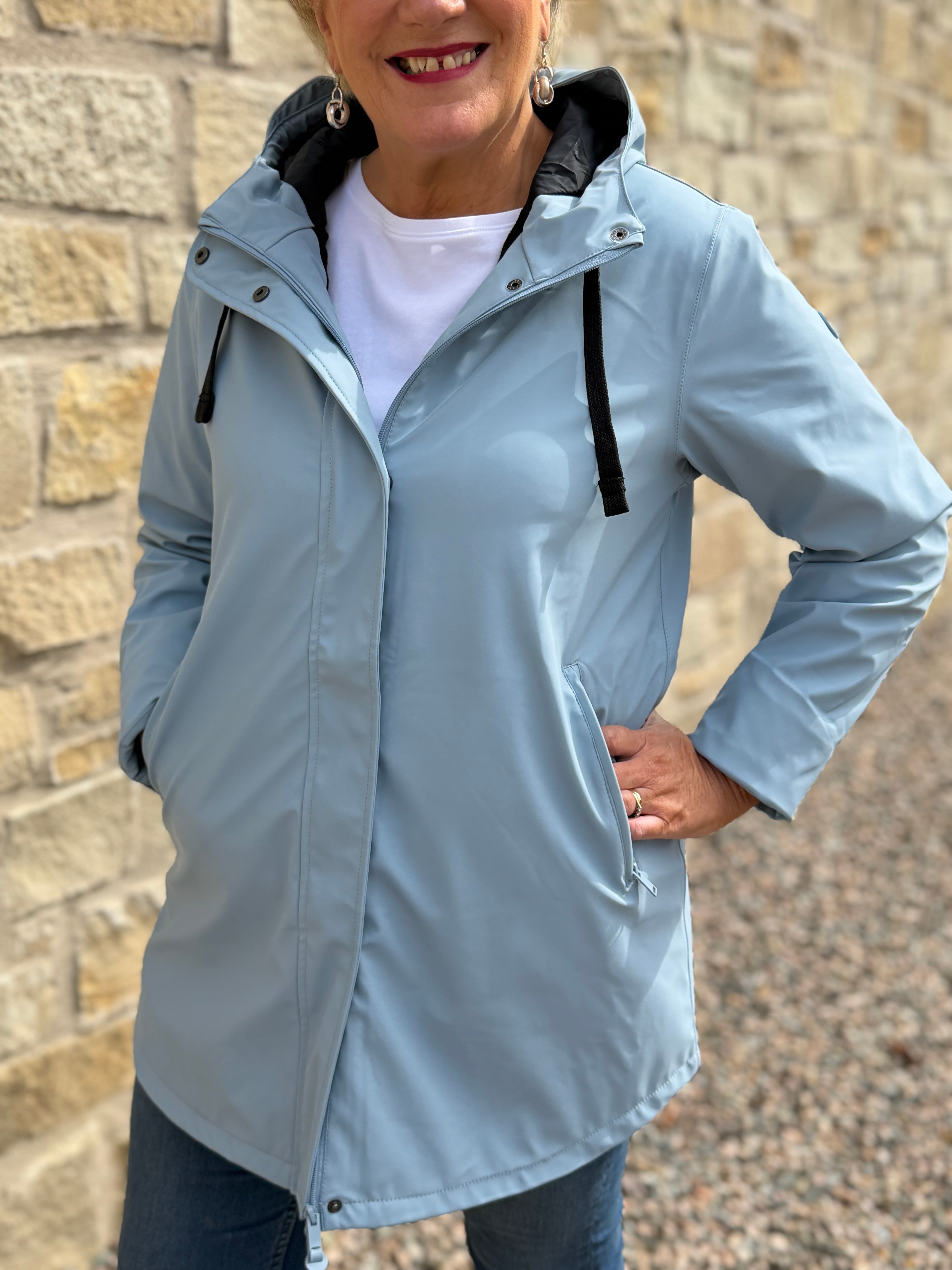 Snow raincoat in Ashley Blue