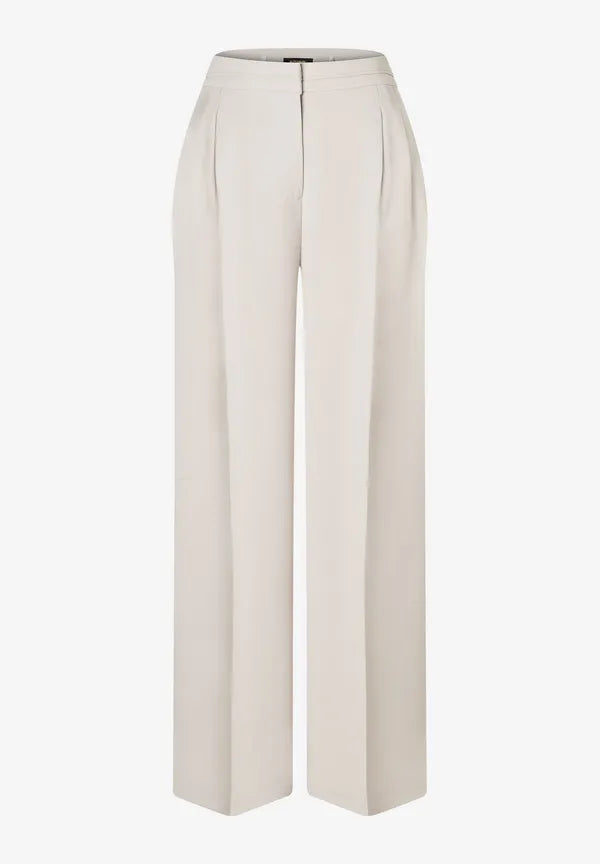 More & More Wide Leg Trousers In Powder Crème