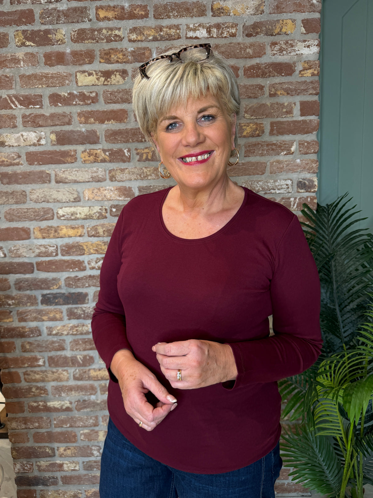 Pia basic top in red wine