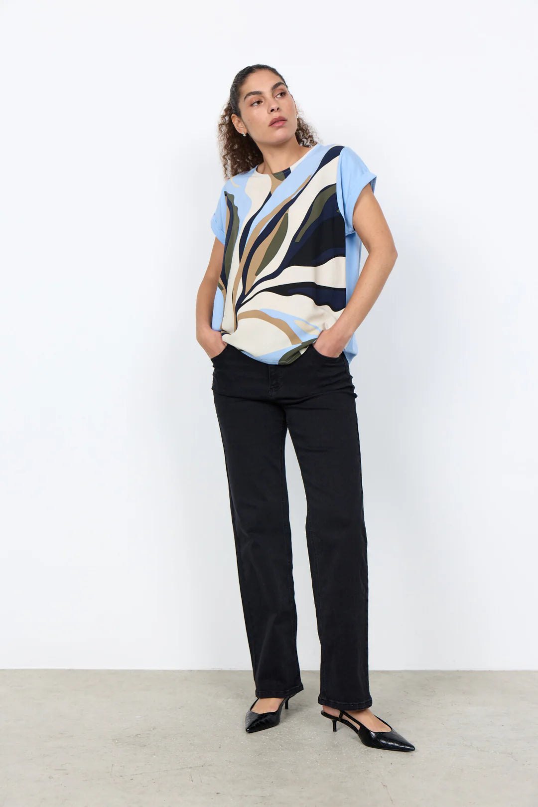 Soya Concept Gail Blouse In Blue Multi